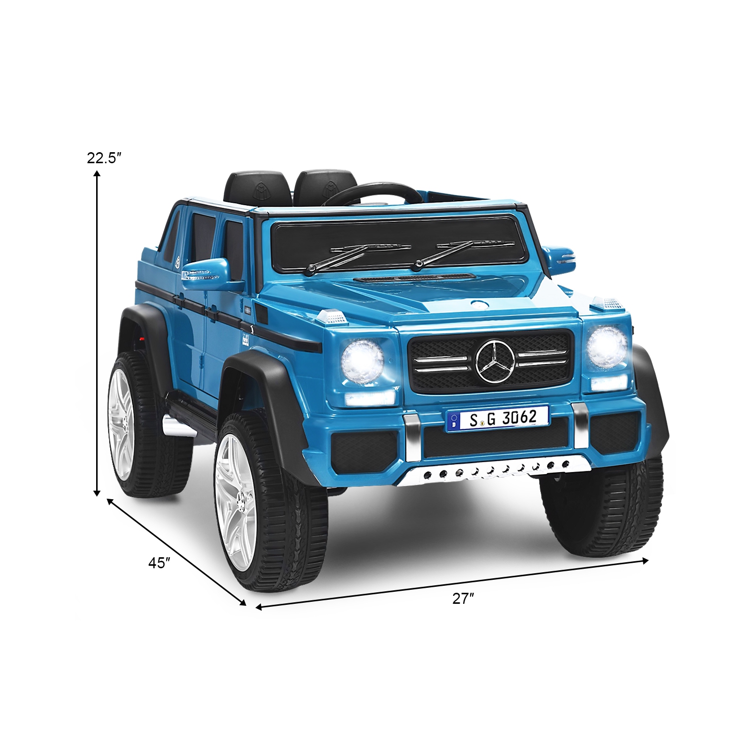 Topbuy Licensed Mercedes Benz 12V Electric Kids RC Car Battery Powered Ride on Car Navy
