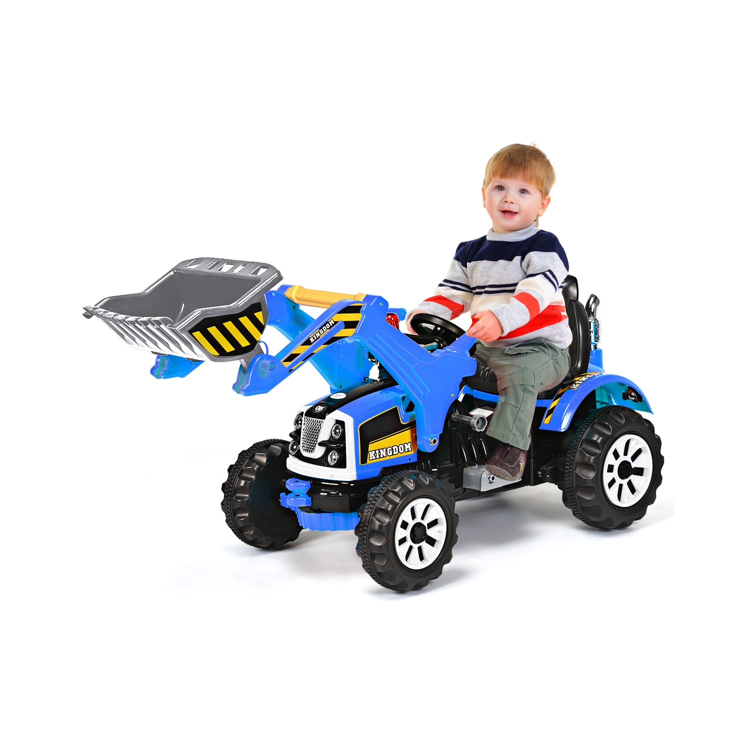 Topbuy Electric Kid Ride On Toy Car Excavator Truck Digger Scooter with Front Loader