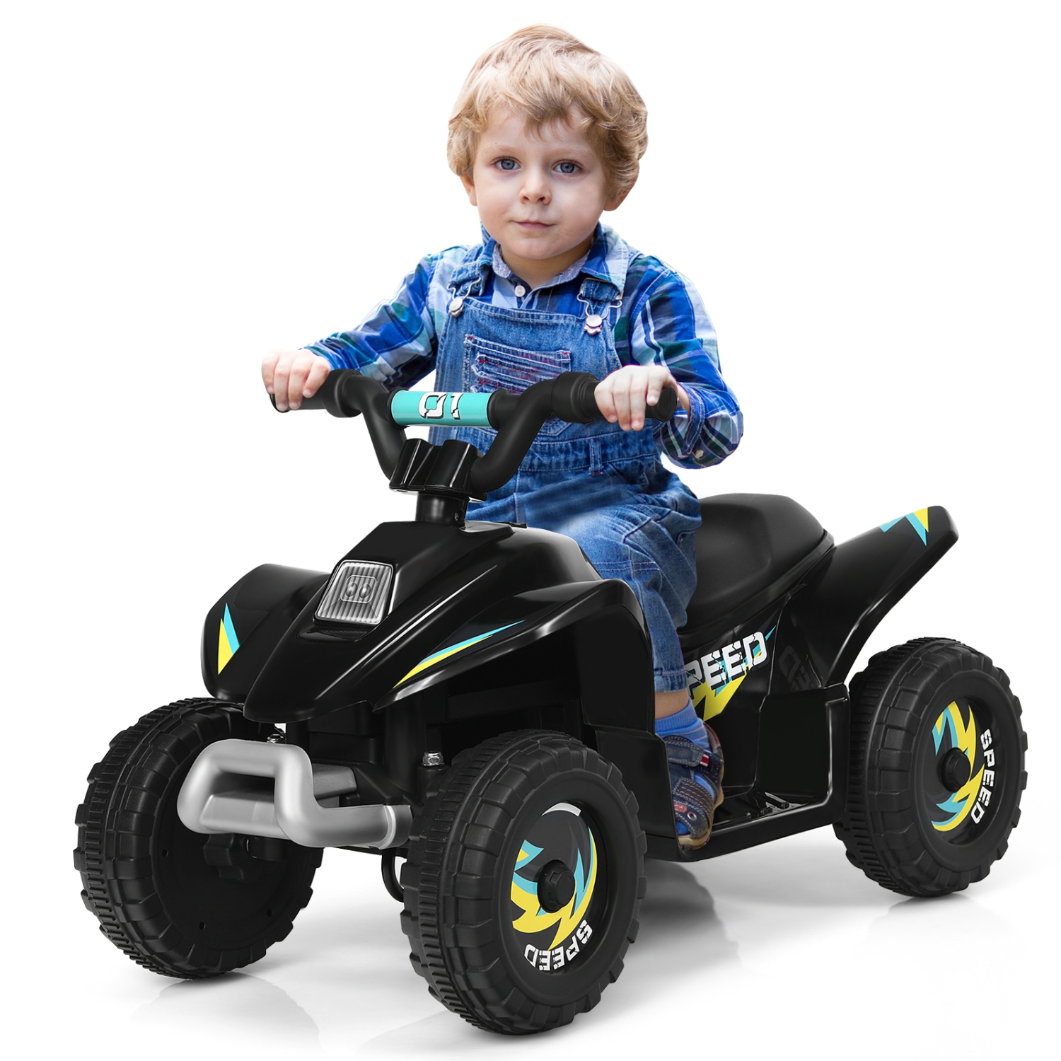 Topbuy 6V Kids Mini Electric Quad ATV Battery Powered Toddler Ride On Toy Black