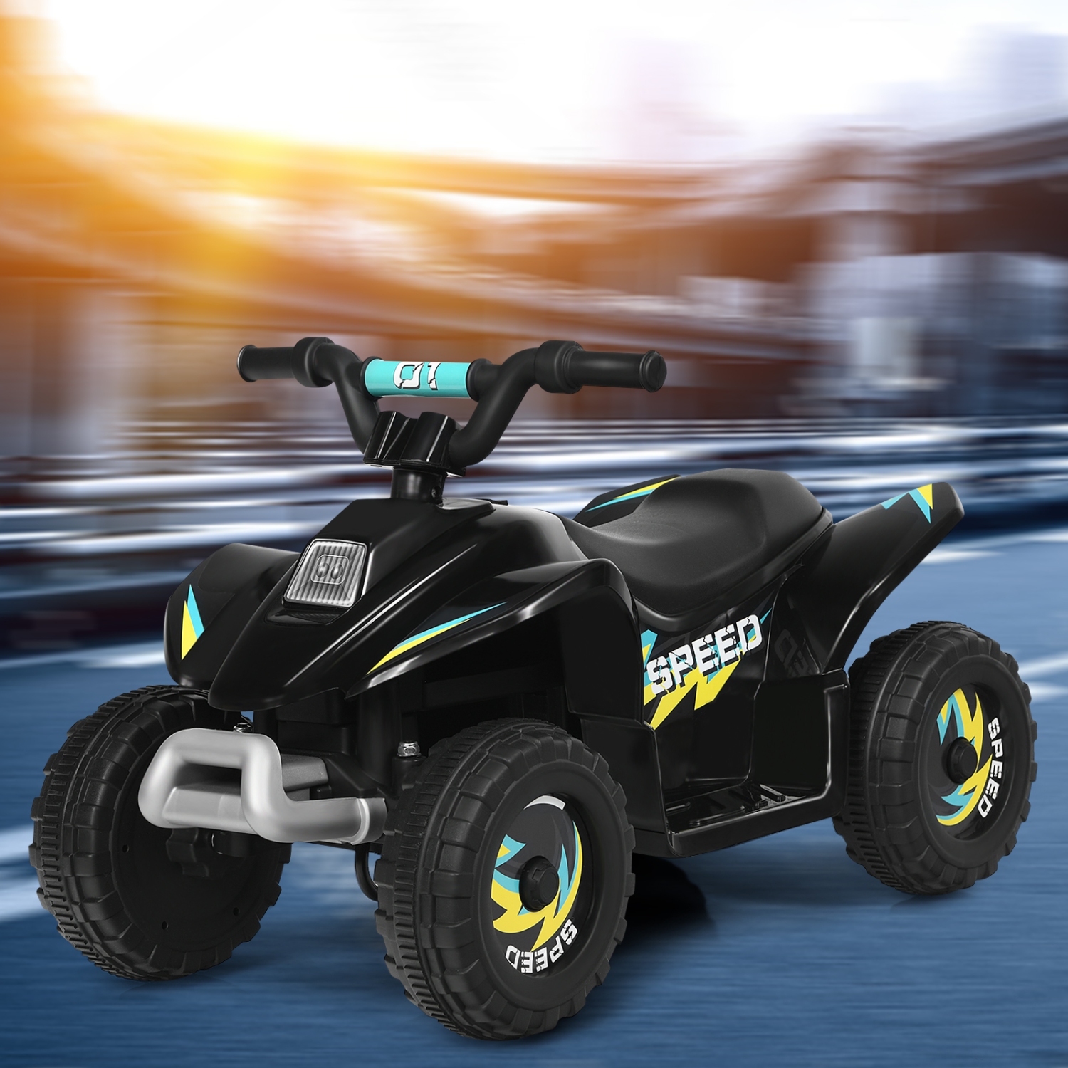Topbuy 6V Kids Mini Electric Quad ATV Battery Powered Toddler Ride On Toy Black