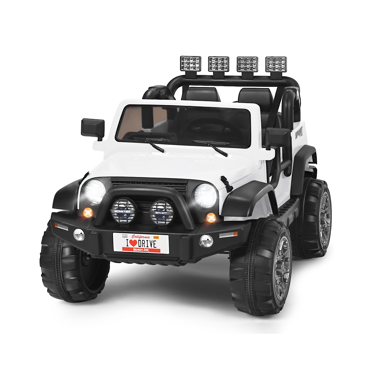 Topbuy 12V Electric Kids Ride On Truck Toys 2 Seater Jeep Car With Remote Control