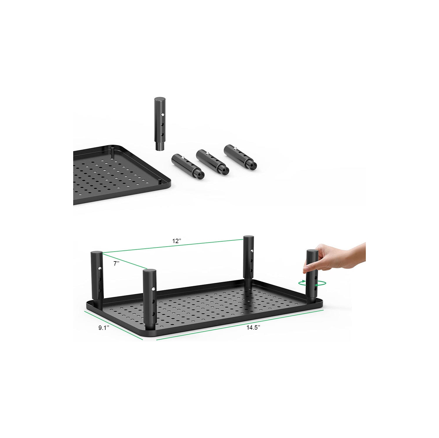Support de moniteur réglable en hauteur pour bureau, support de moniteur de jeu pour PC élévateur pour ordinateur portable avec construction robuste