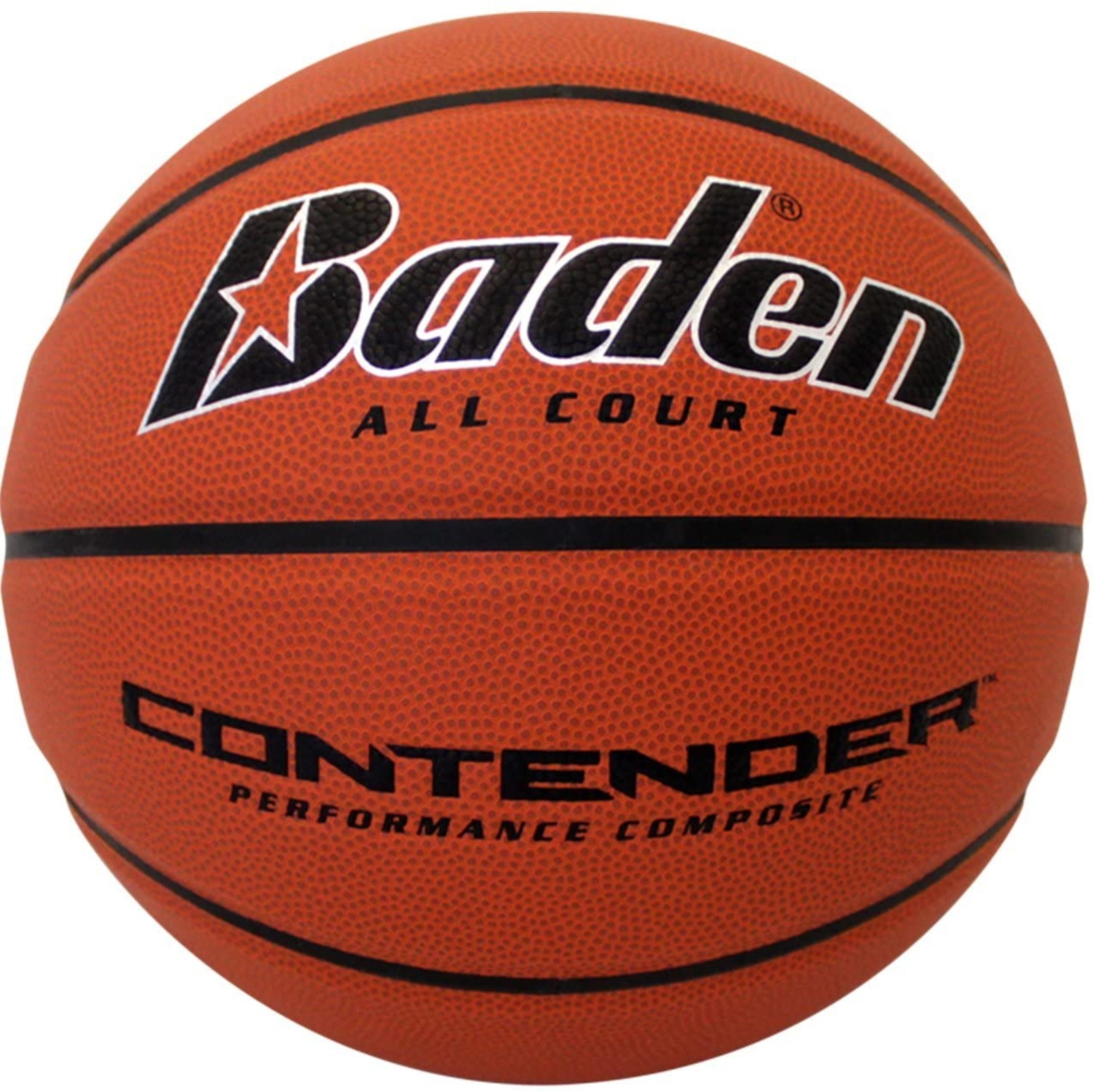 Baden CONTENDER Performance Composite Basketball - For Indoor & Outdoor, Natural Orange 27.5-Inch
