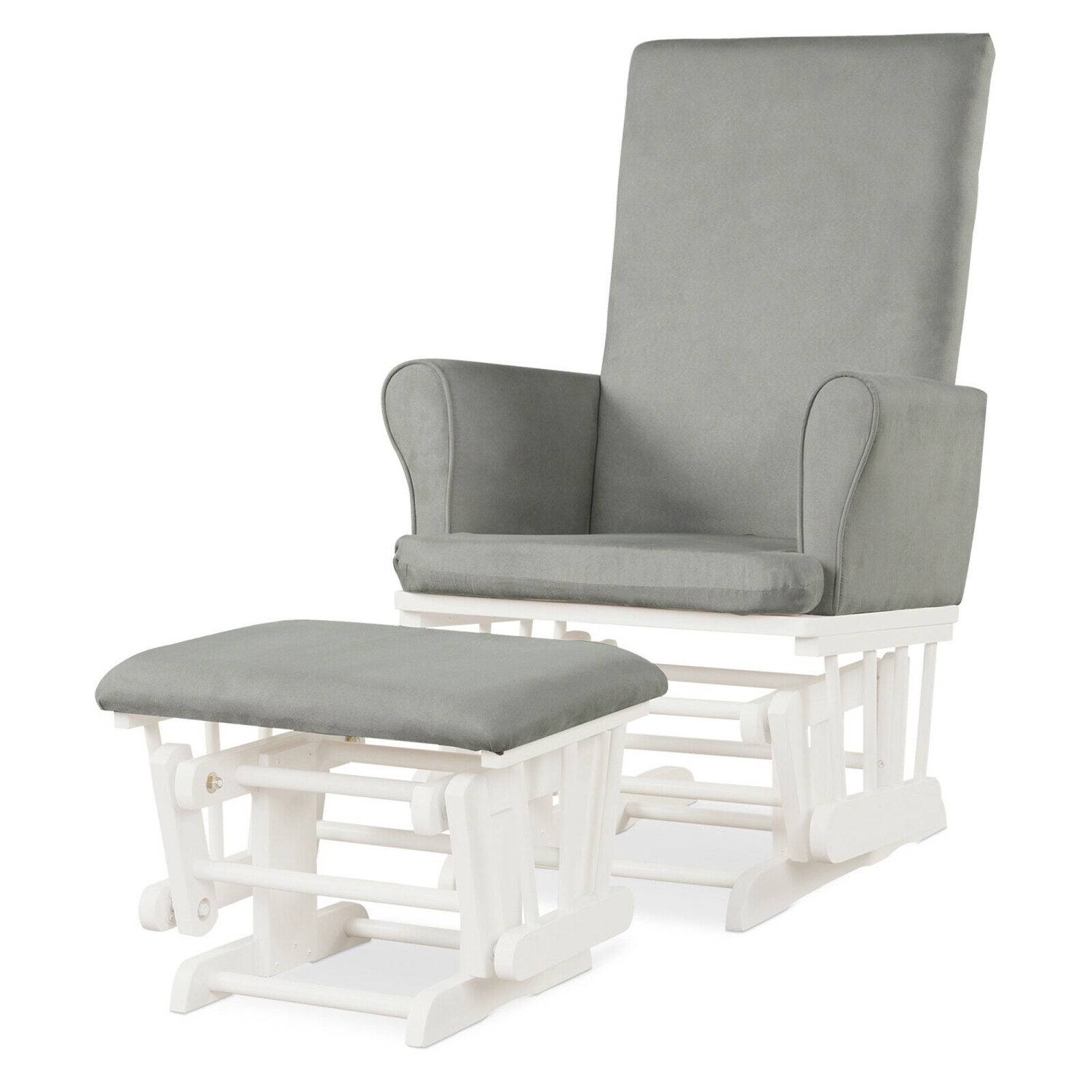 Ensemble avec fauteuil coulissant et pouf en bois pour chambre de bébé de Gymax