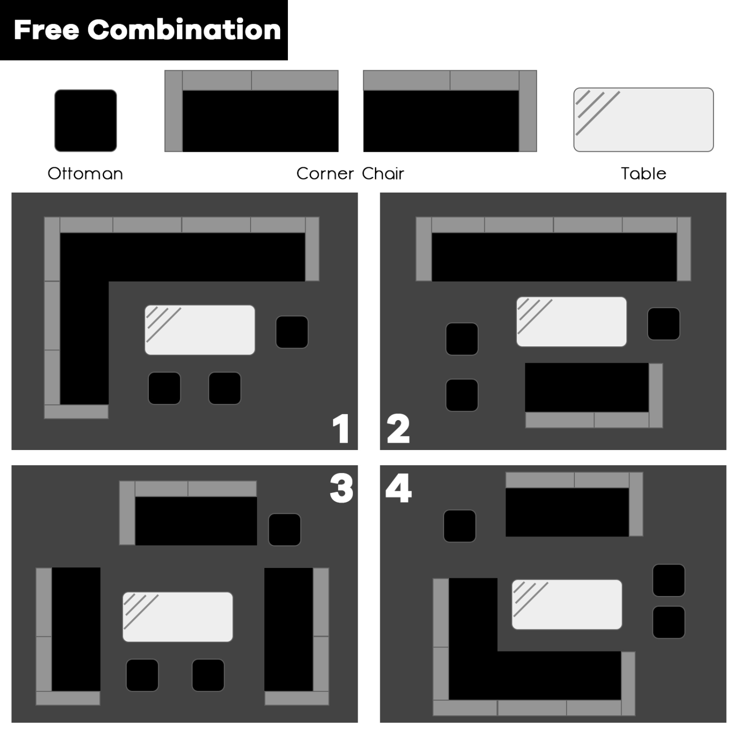 Topbuy 7-Piece Wicker Patio Furniture Set Outdoor Rattan Sofa Set Conversation Couch Set Red/Turquoise/White/Black