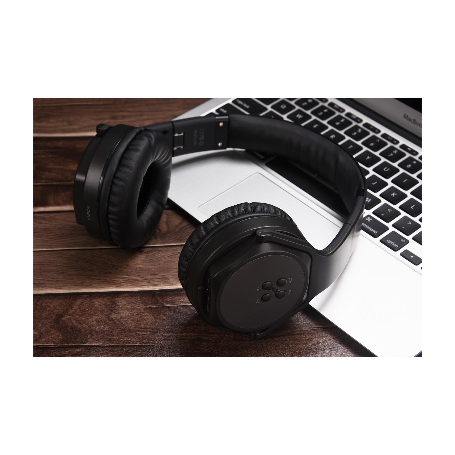 Casque d’écoute Bluetooth MH3 de SODO| haut-parleur rétractable| Casque d’écoute 2-en-1 Bluetooth| NOIR