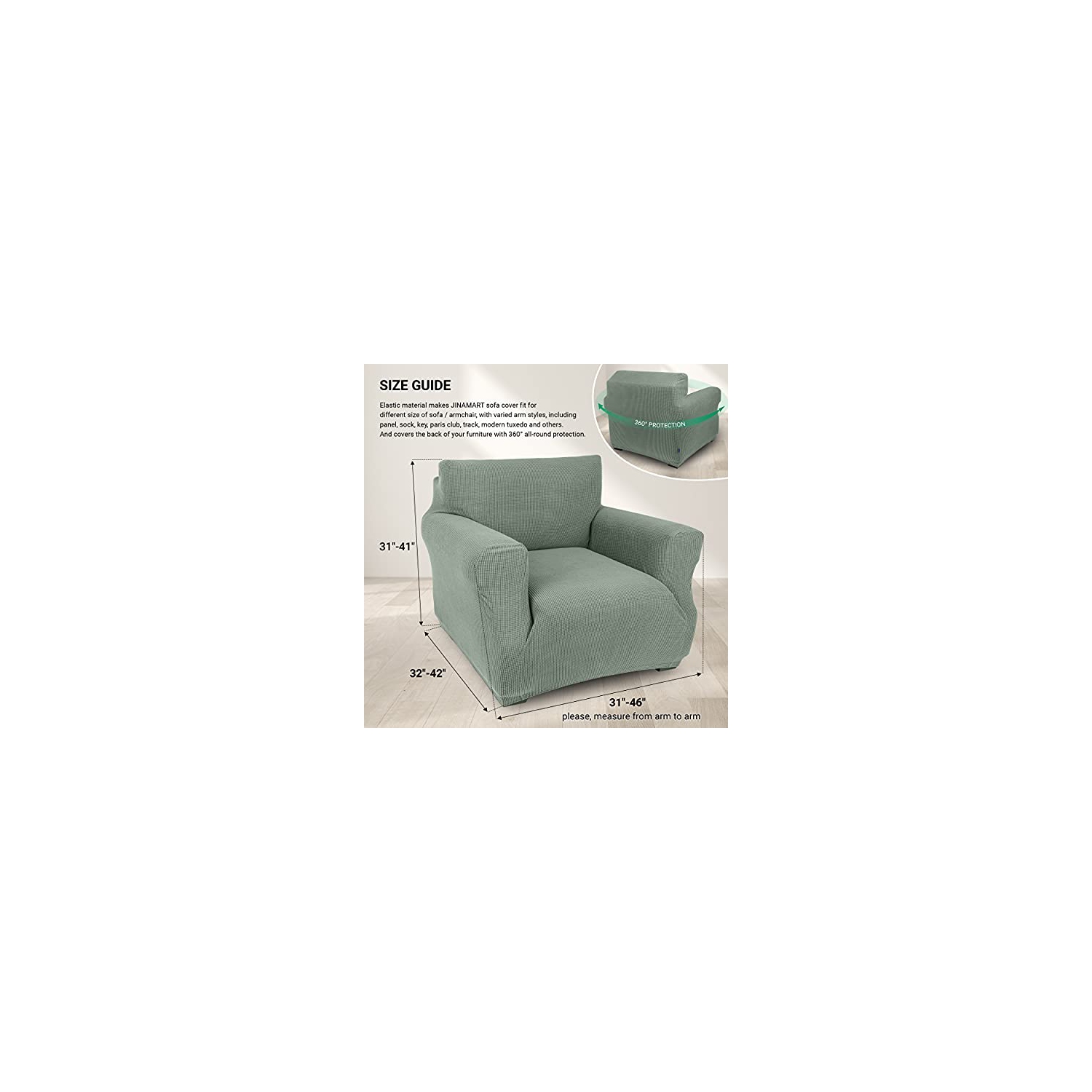 Couverture de fauteuil Jinamart Stretch Chair élastique Slipcover, 1 pièce
