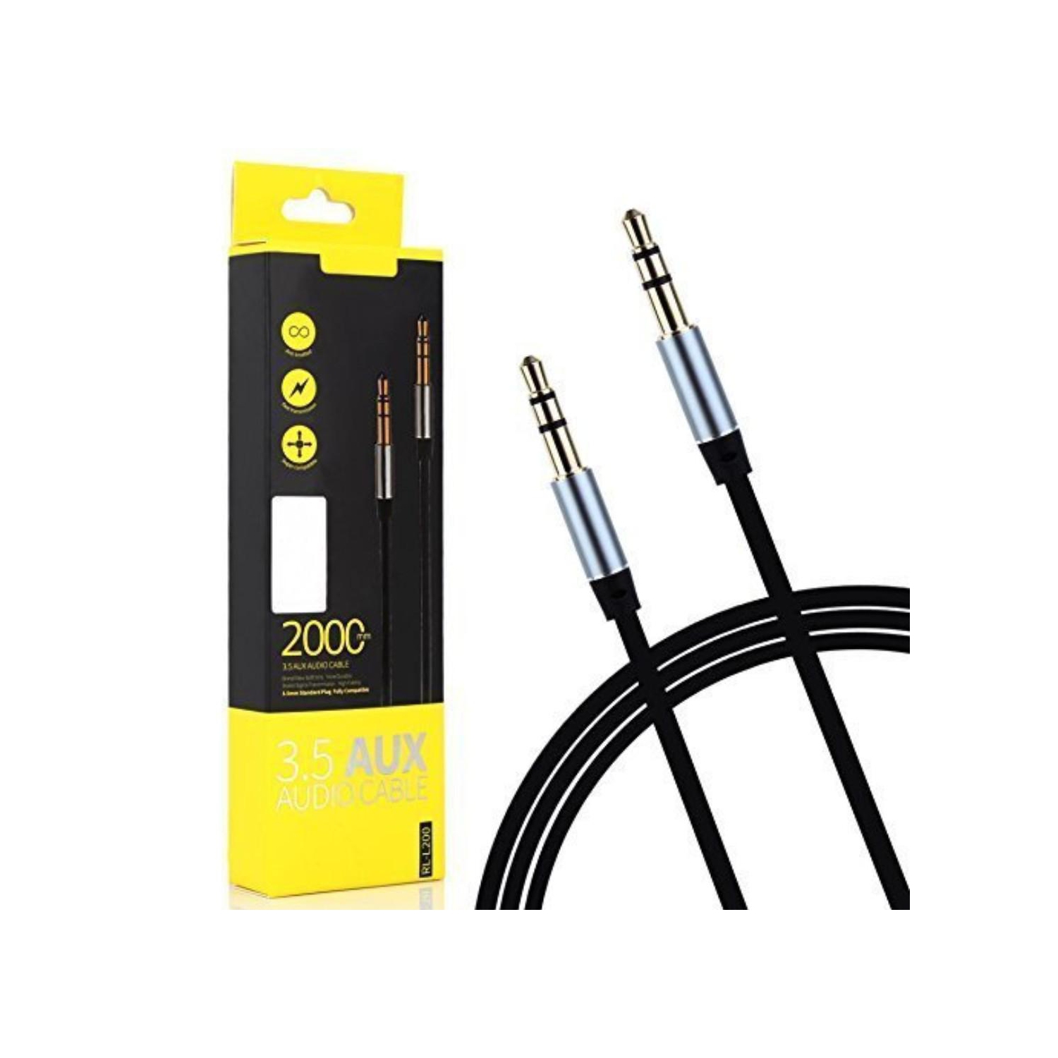 AUX Cable 3.5mm Audio Cable REMAX Male to Male 6 Feet AUX Cord Cables for Auto Stereo Speaker iPhone iPod iPad Black