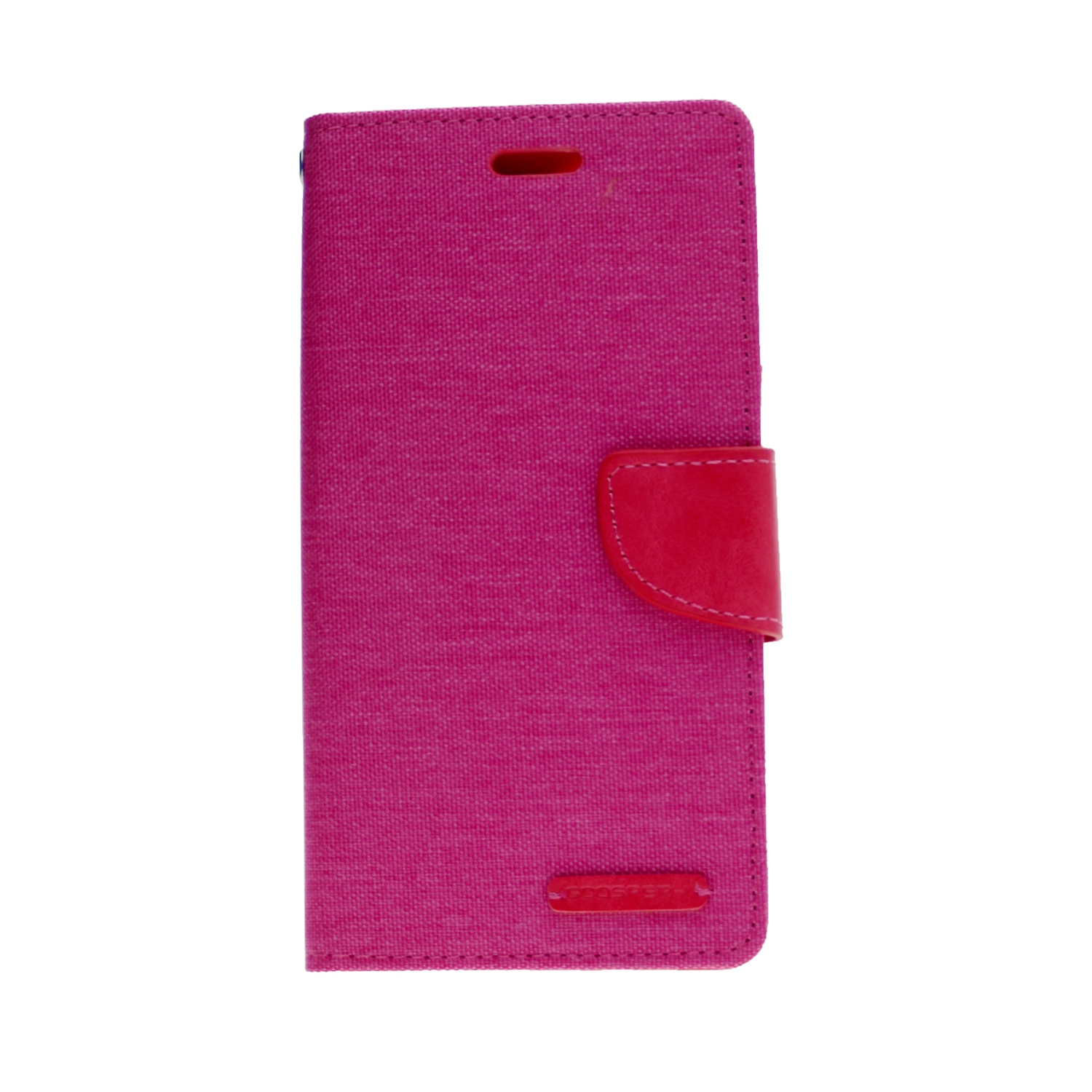 TopSave Goospery CANVAS Card Slot w/Magnetic Clip Denim Cloth Folio Wallet Flip iPhone 13 Pro Max (6.7), Pink