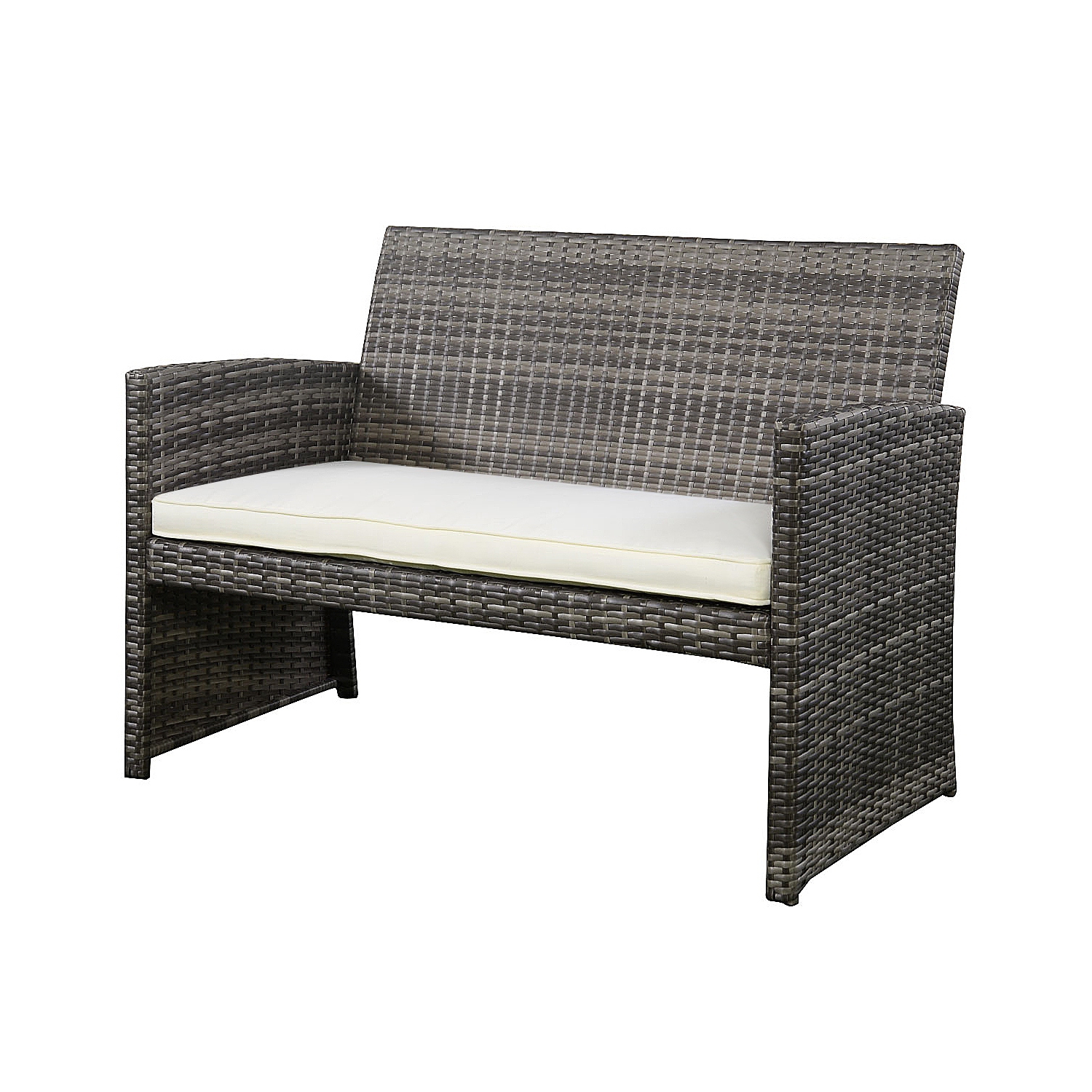 Topbuy 4PCS Outdoor Furniture Set Chairs Coffee Table Patio Garden Set Mix Gray