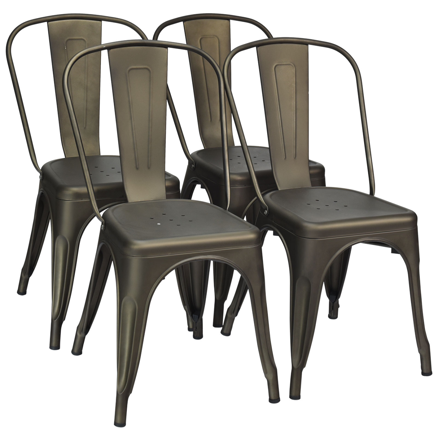 Ensemble de 4 chaises de patio empilables Café de TopBuy