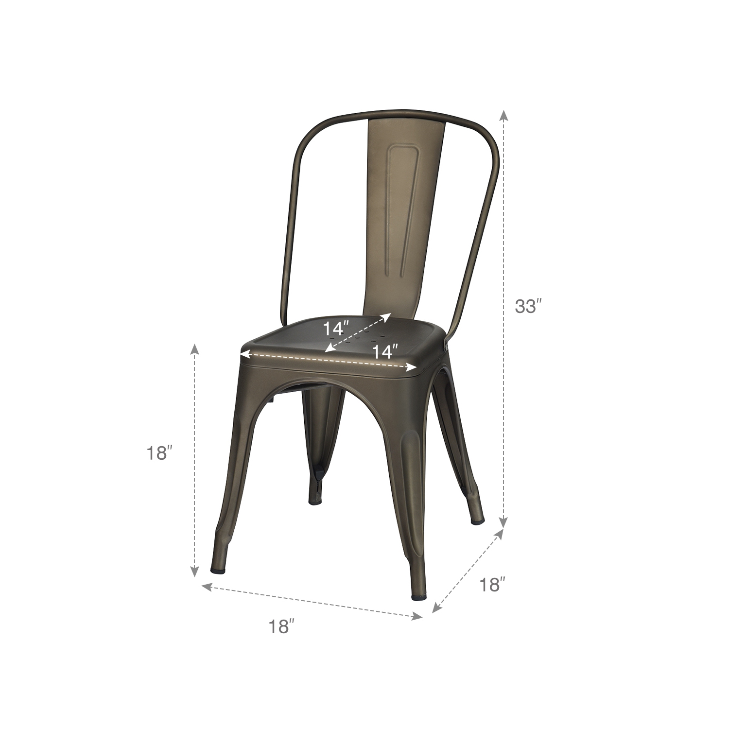 Ensemble de 4 chaises de patio empilables Café de TopBuy