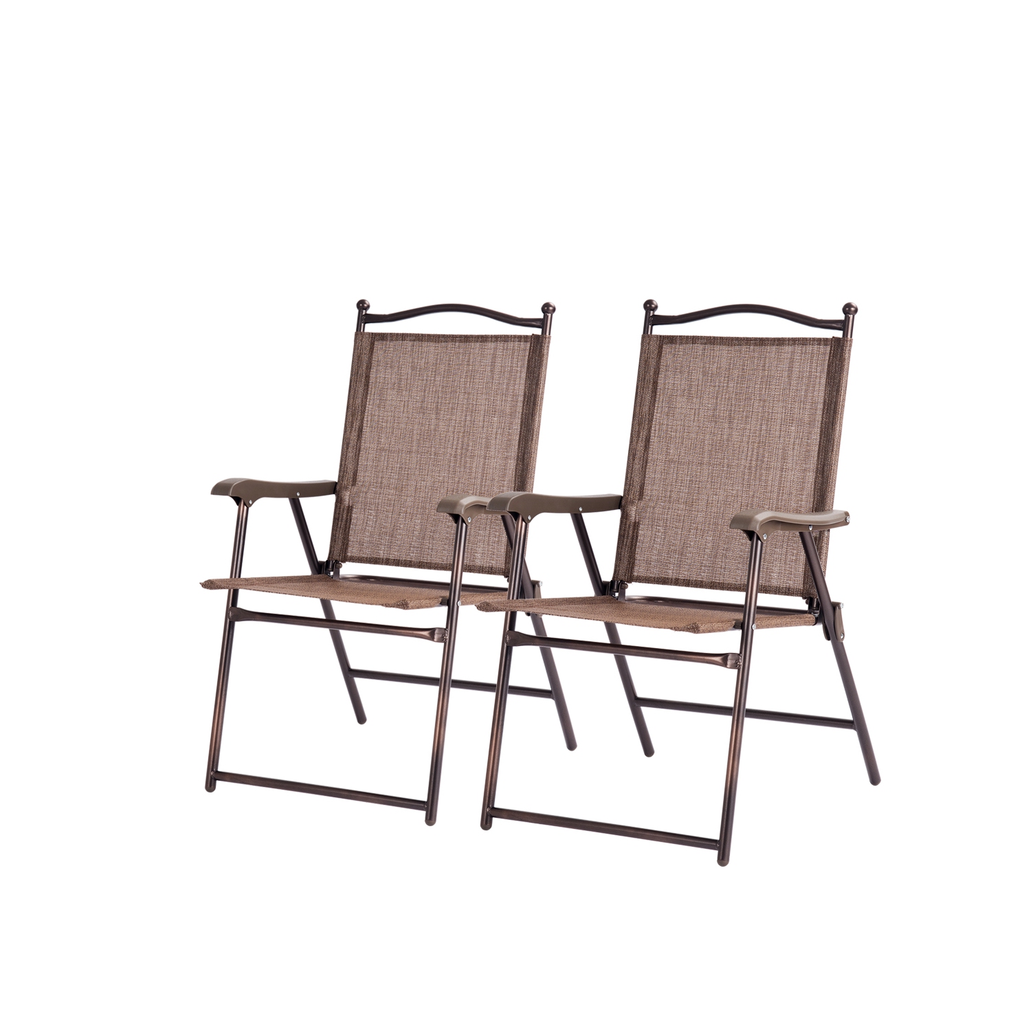 TopBuy – Chaise de camping pliante en 2 pièces avec dossier en toile, accoudoir et coussin