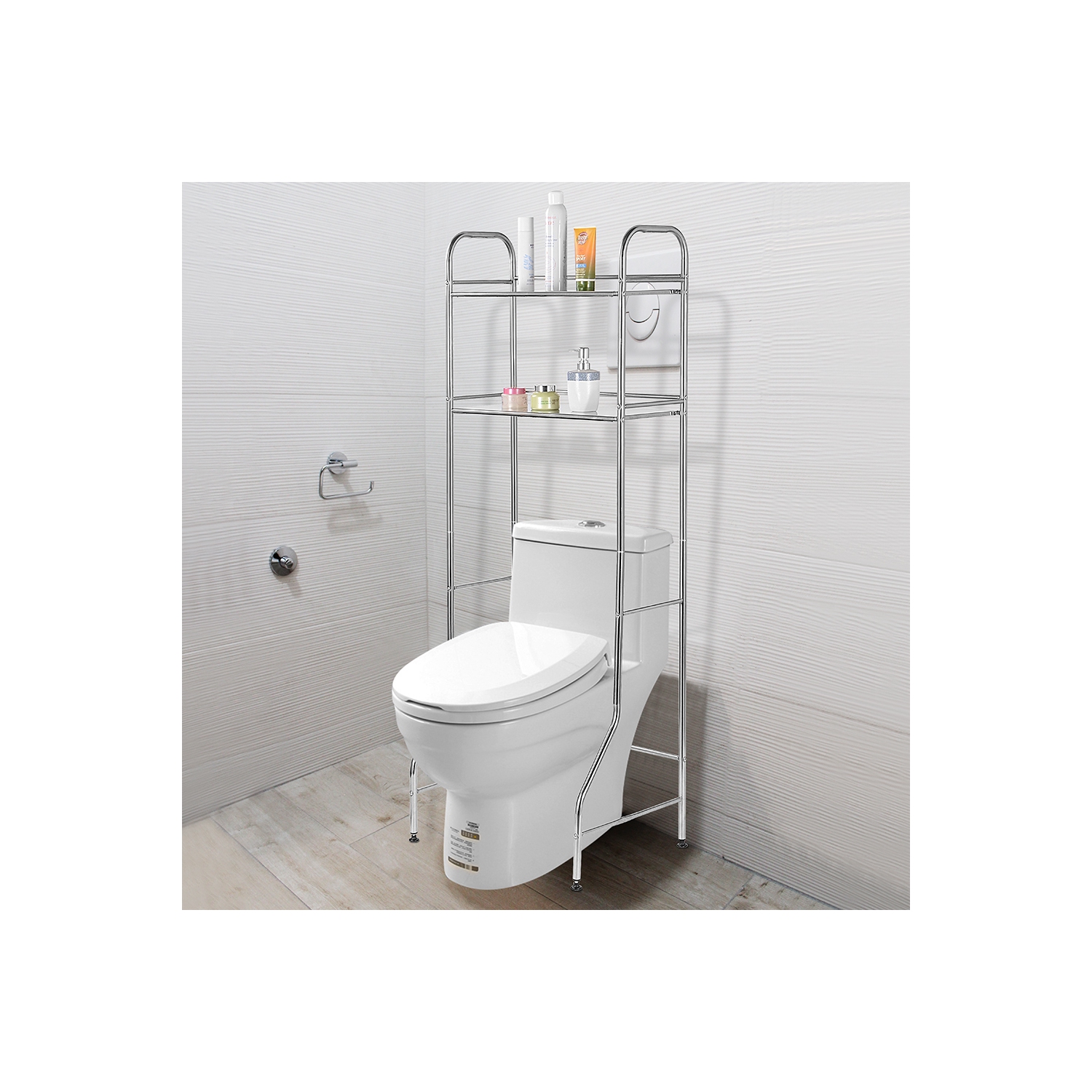 SortWise 2-Tier Bathroom Shelf Over The Toilet Storage Rack Space Saver Unit Shelf
