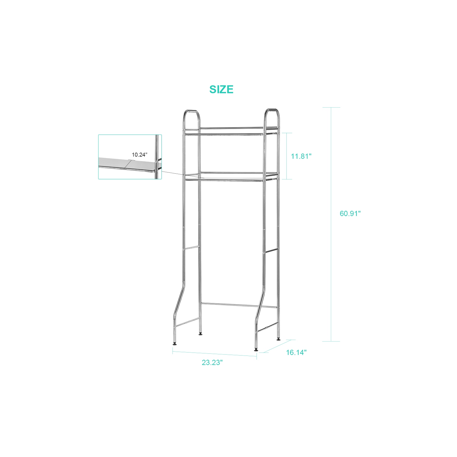 SortWise 2-Tier Bathroom Shelf Over The Toilet Storage Rack Space Saver Unit Shelf