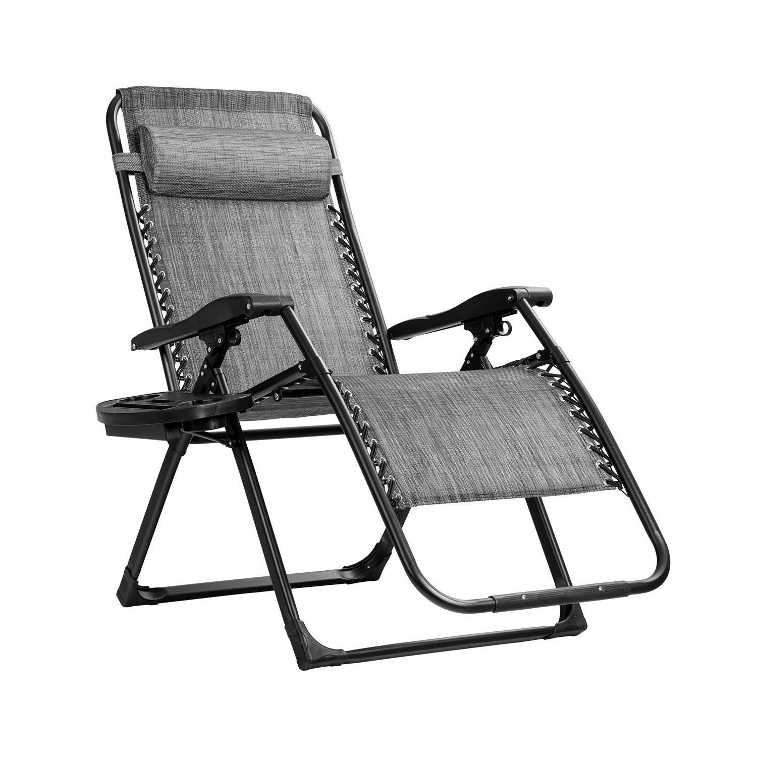 Topbuy Oversized Zero Gravity Lounge Chair Folding Recliner w/ Cup Holder & Pillow Navy Blue Wine Beige Black