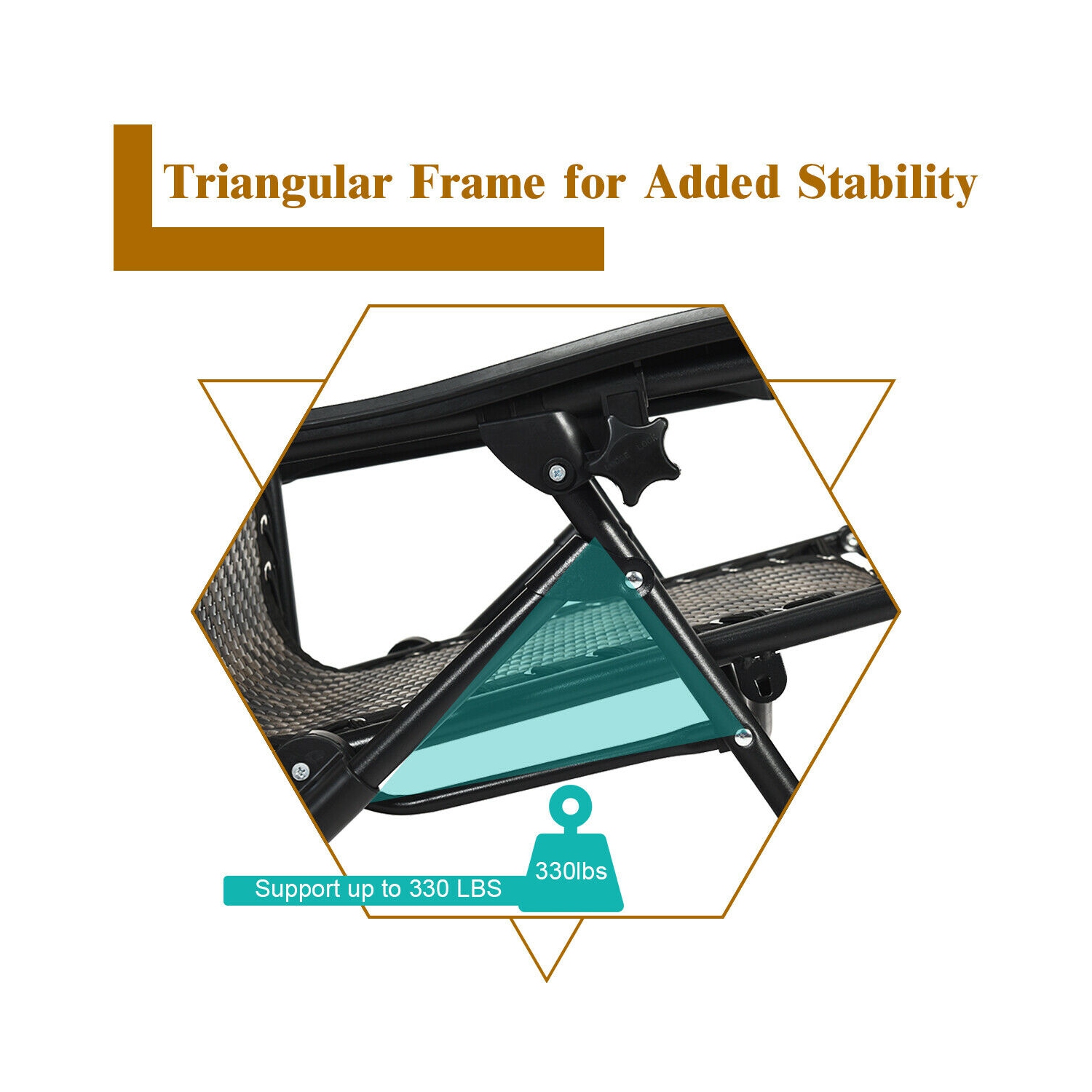 Topbuy Folding Recliner Patio Rattan Zero Gravity Lounge Chair With Headrest