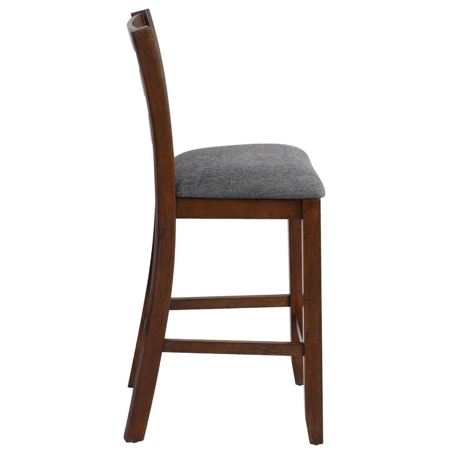 Ensemble de 4 chaises de salle à manger à revêtement rétro avec dossier et repose-pieds TopBuy Brun et gris