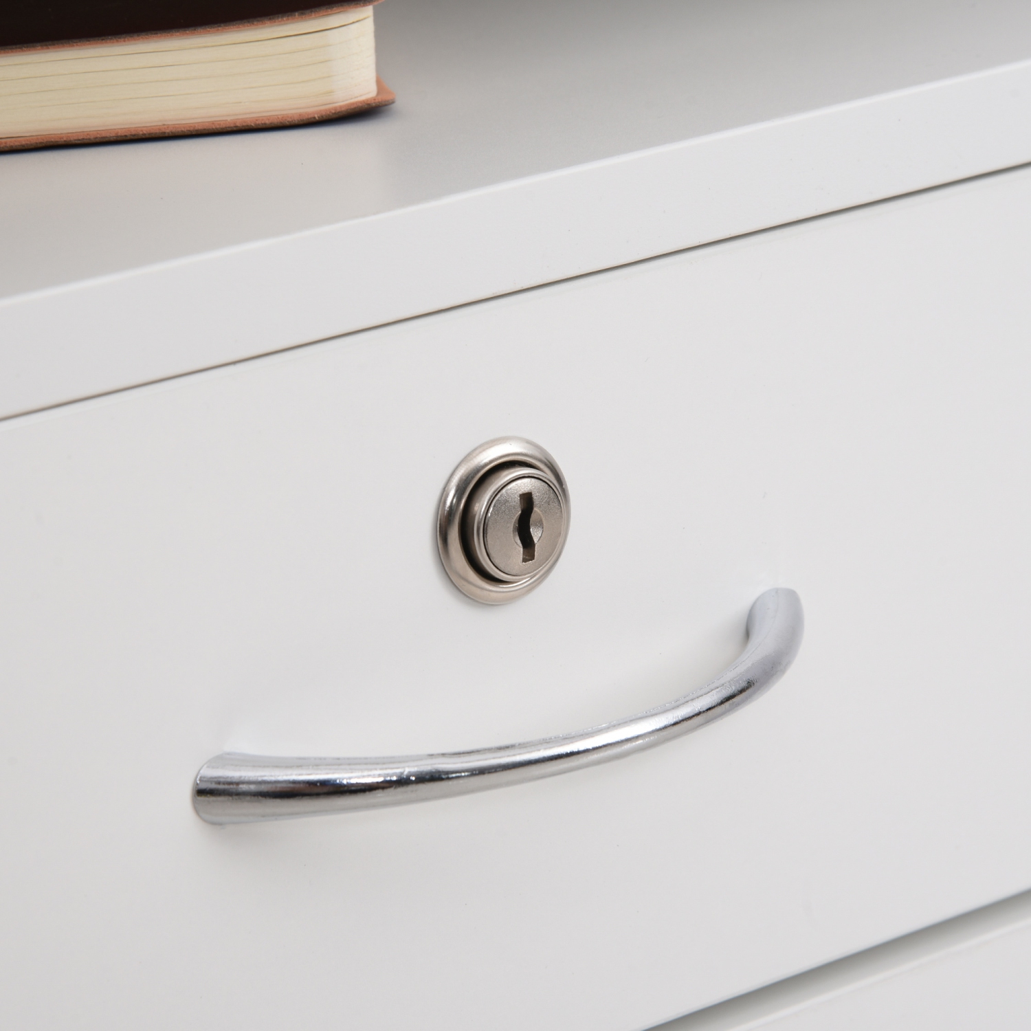 HOMCOM – Classeur vertical de 24 po avec tiroir verrouillable, classeur mobile avec 2 clés, roulettes pour bureau à domicile, blanc