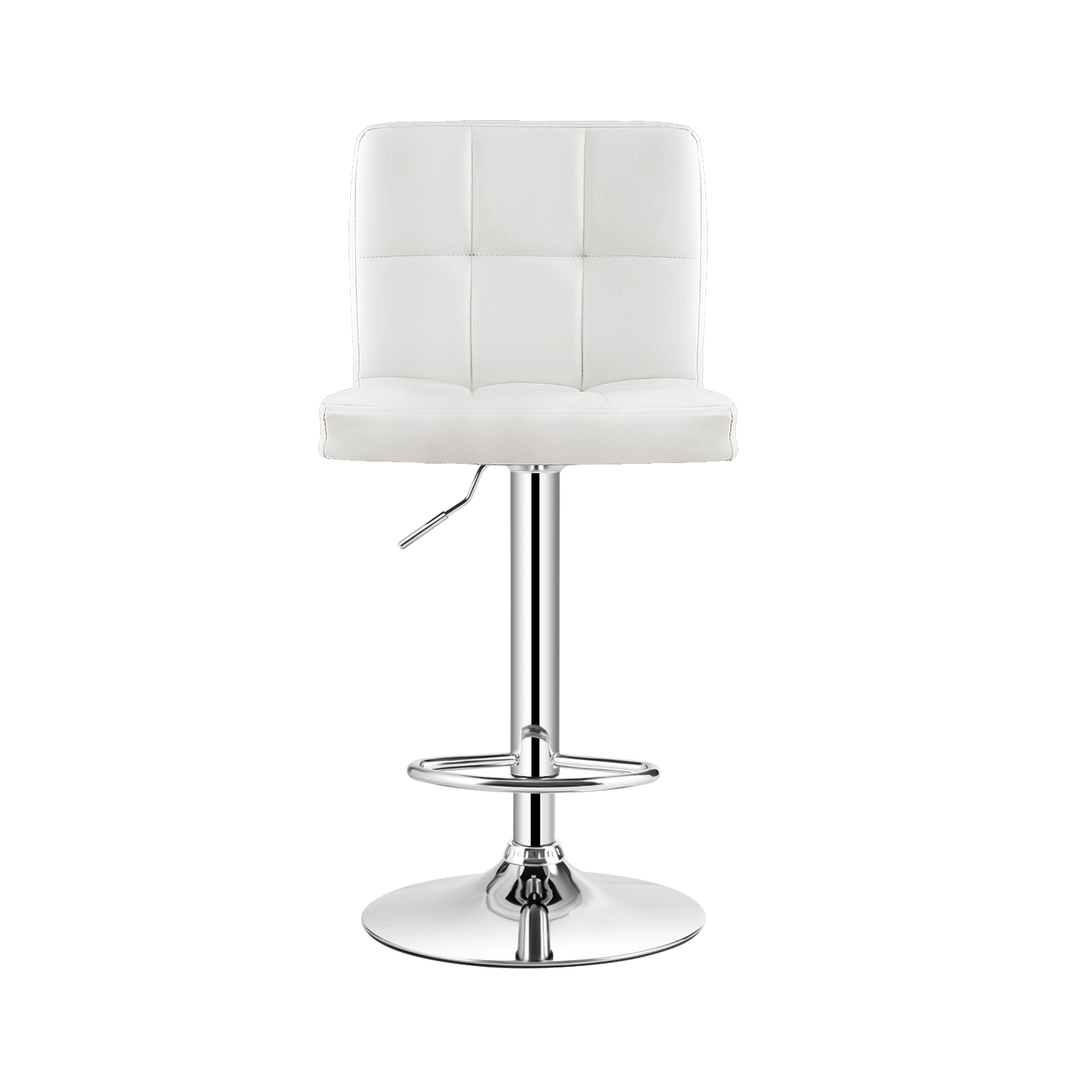 Topbuy Height Adjustable Swivel Bar Stool PU Leather Chair W/Backrest White