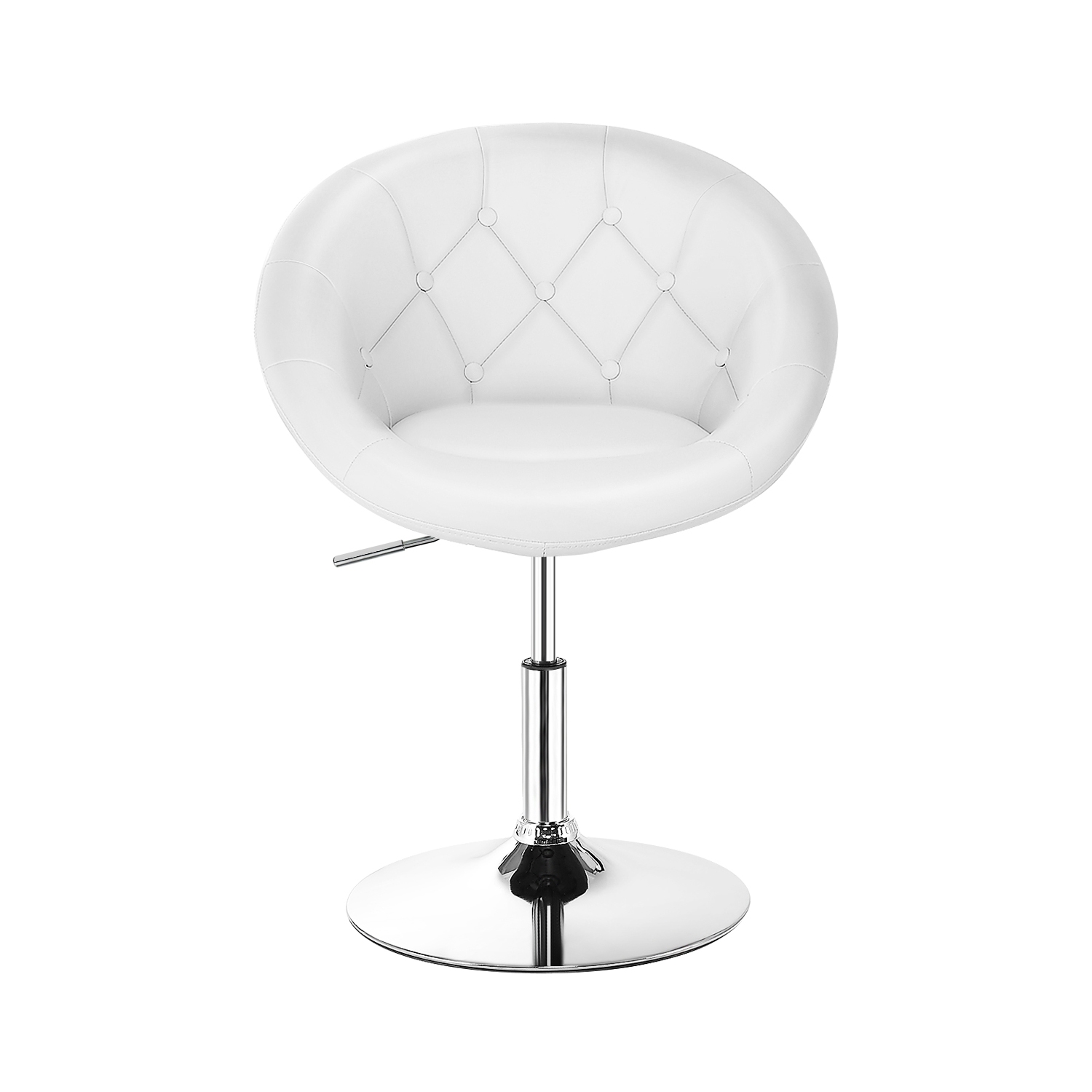 Topbuy Modern Swivel Bar Stools Height Adjustable Round Tufted Back Accent Chair Black/White