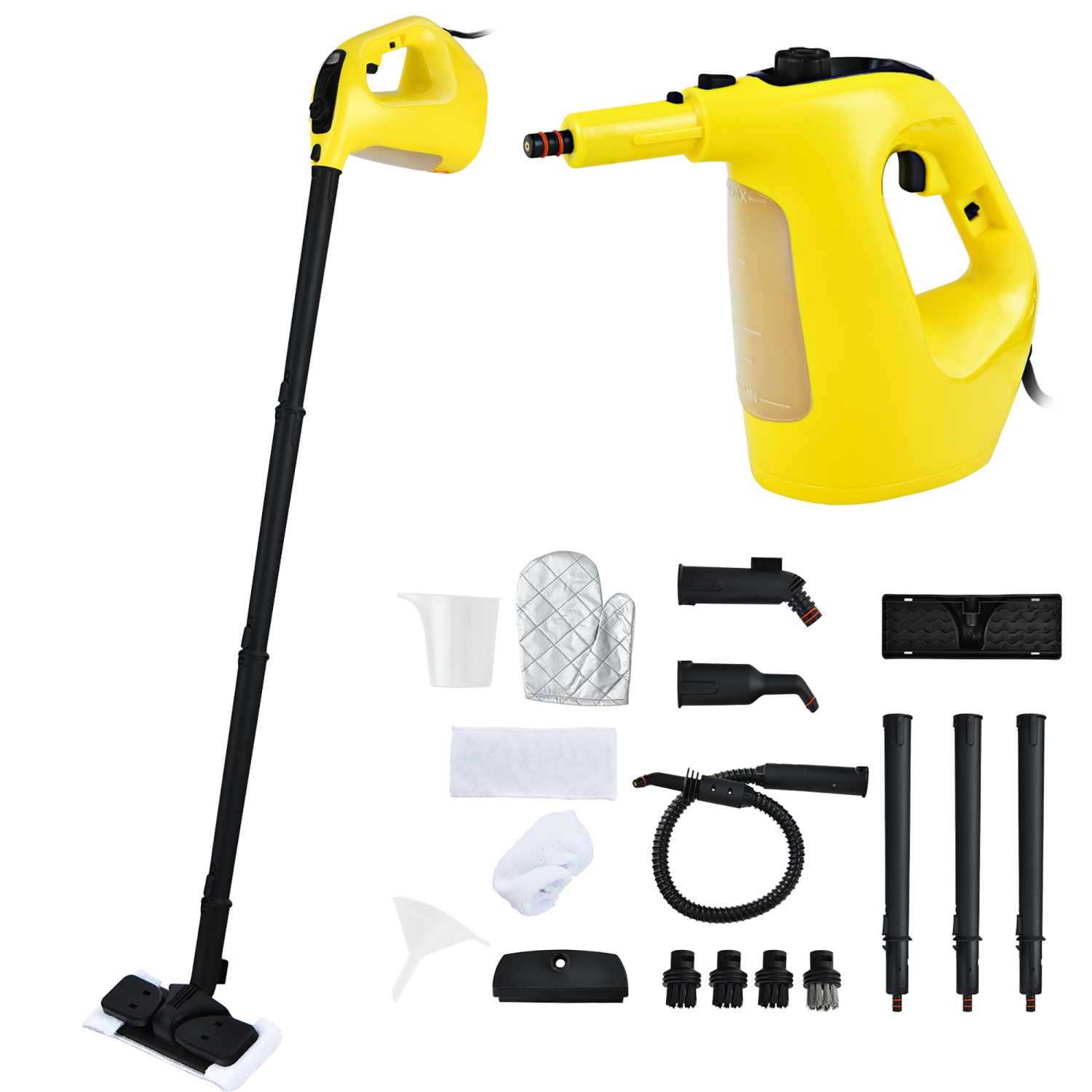Costway 1400W Multipurpose Pressurized Steam Cleaner Mop W/ 17 Pieces Accessories