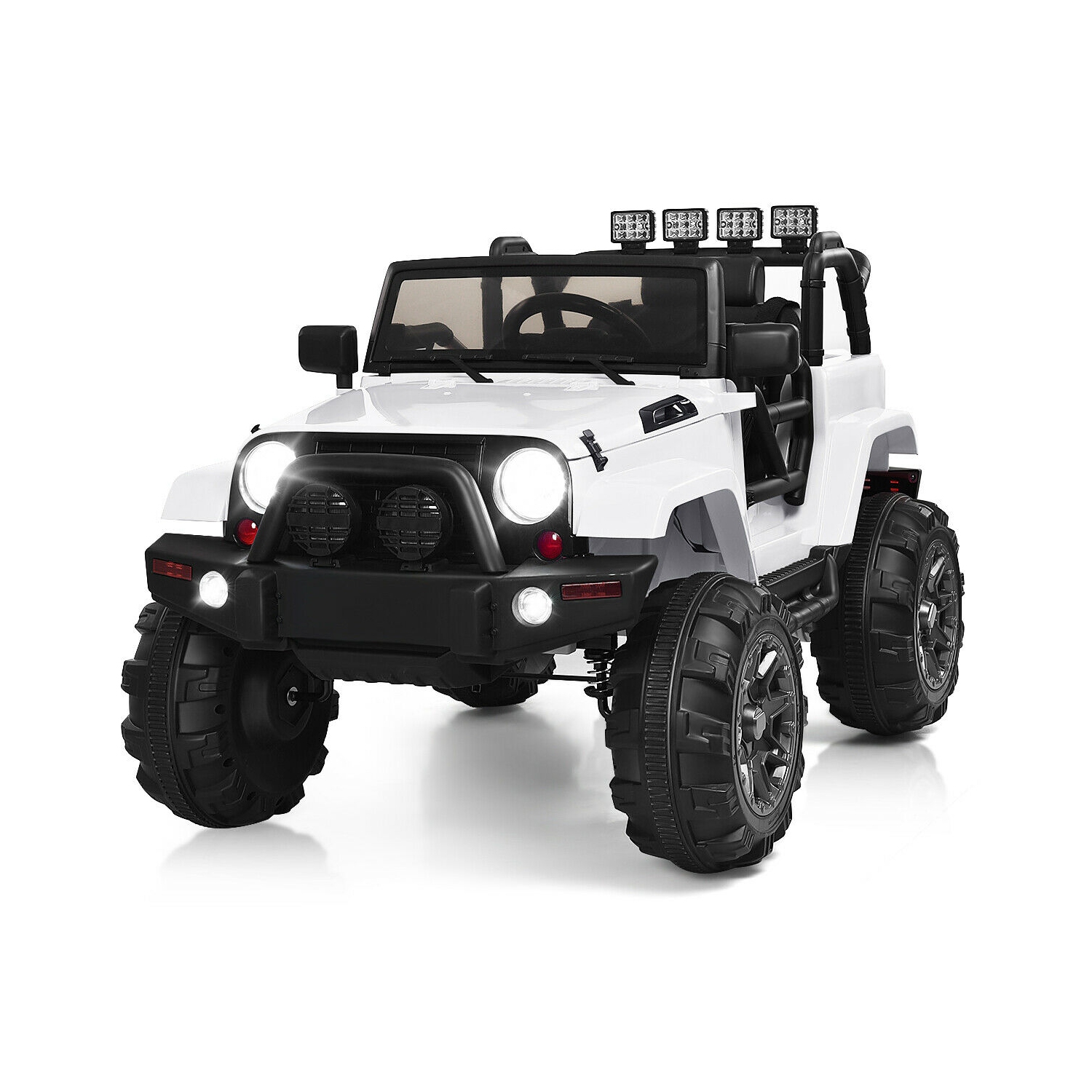 Topbuy Bluetooth Remote Kids Ride-on Car 12V Electric Truck w/ 2.4 GHZ Controller White