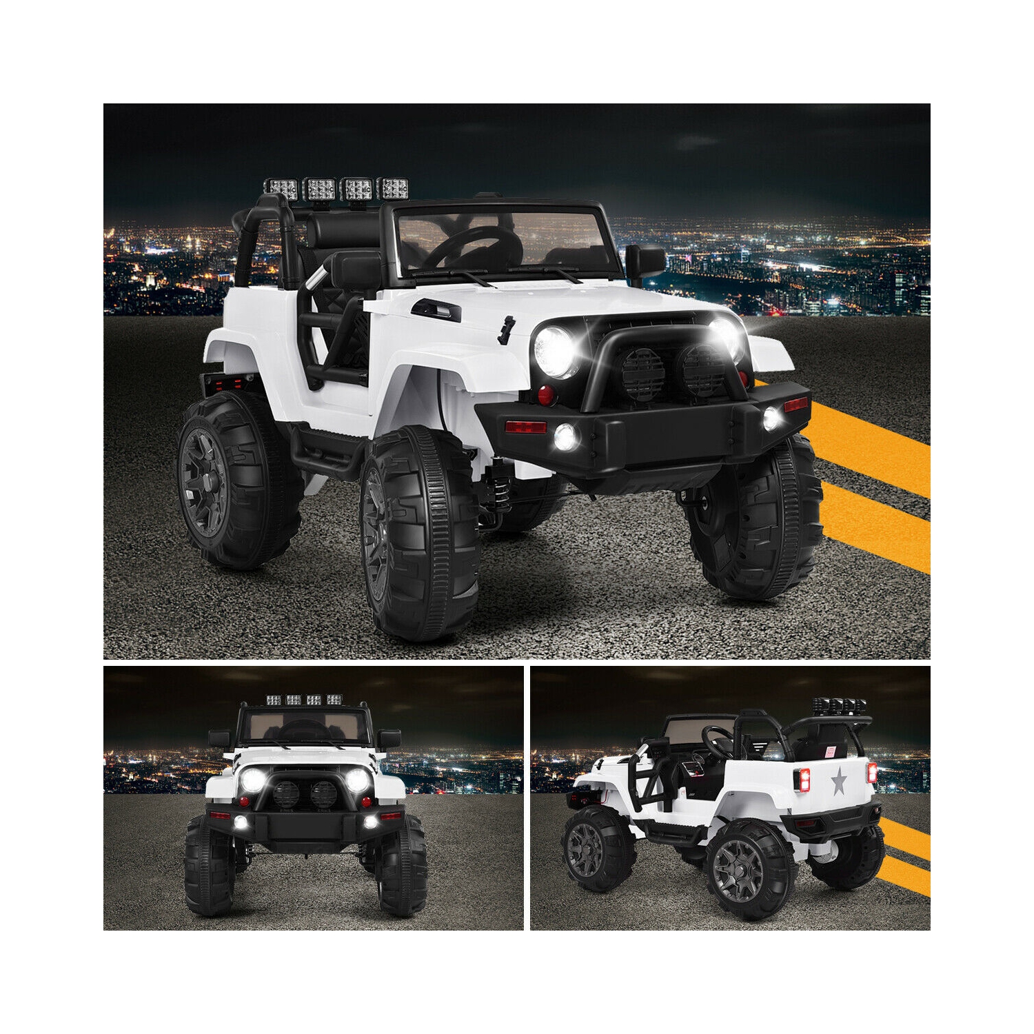 Topbuy Bluetooth Remote Kids Ride-on Car 12V Electric Truck w/ 2.4 GHZ Controller White