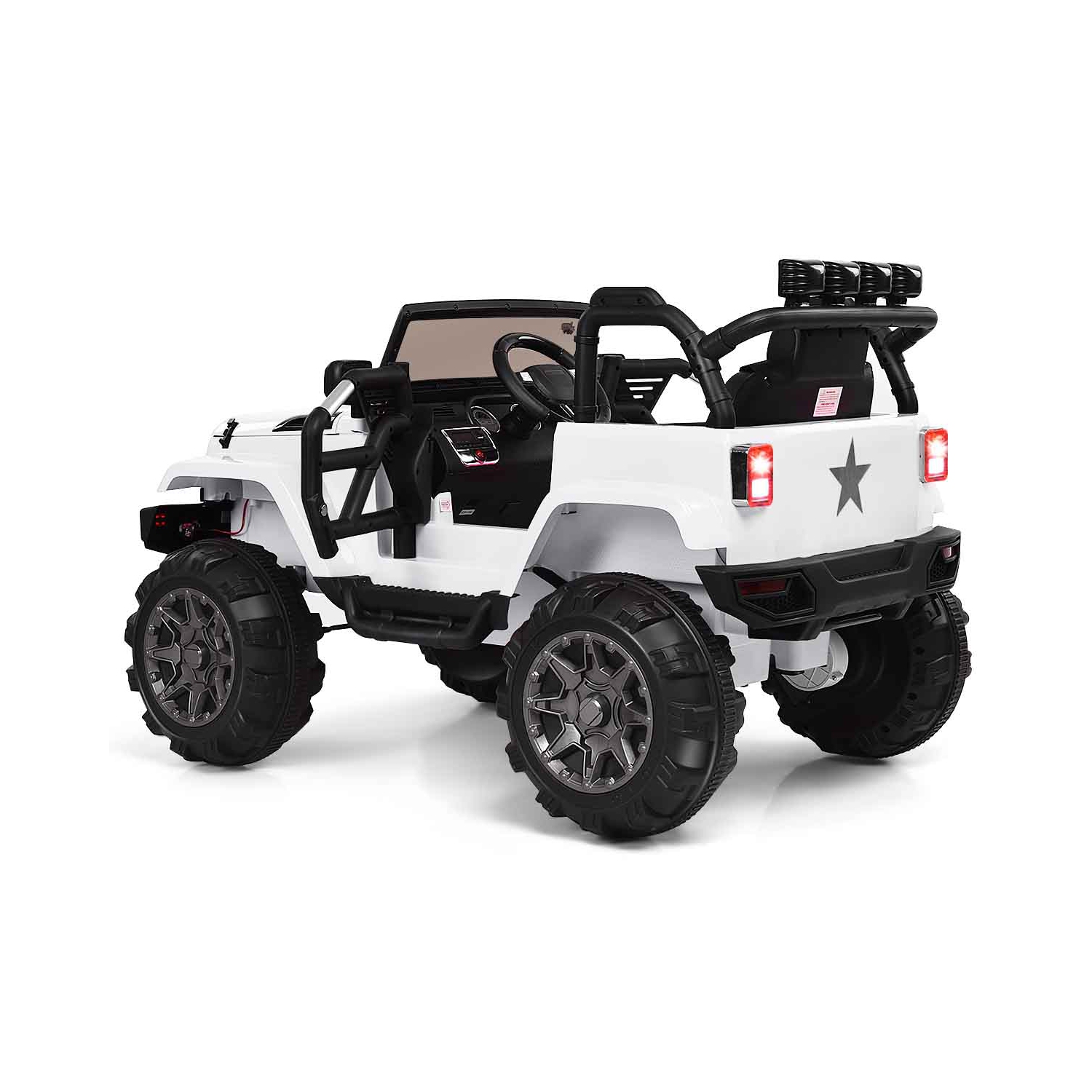 Topbuy Bluetooth Remote Kids Ride-on Car 12V Electric Truck w/ 2.4 GHZ Controller White
