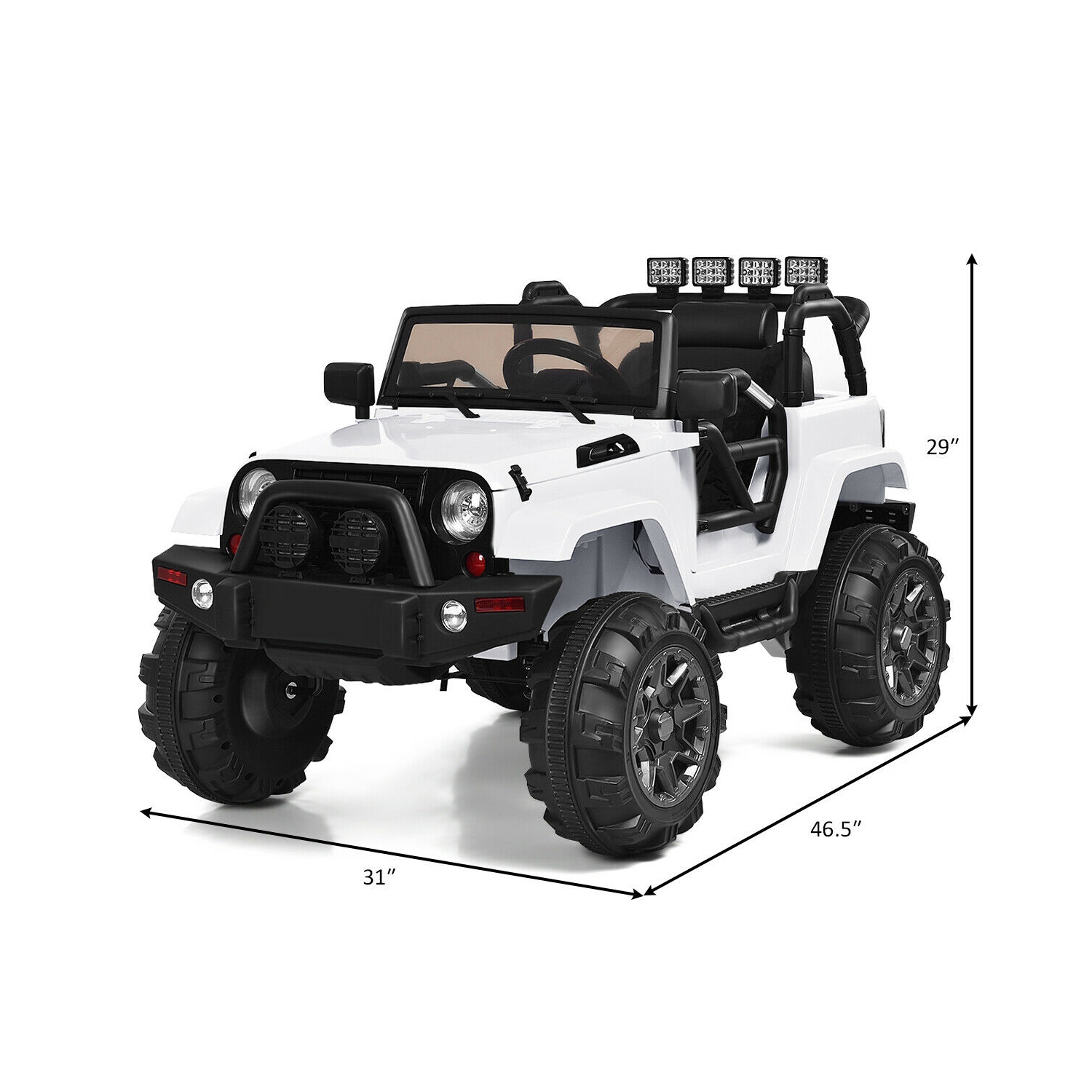 Topbuy Bluetooth Remote Kids Ride-on Car 12V Electric Truck w/ 2.4 GHZ Controller White