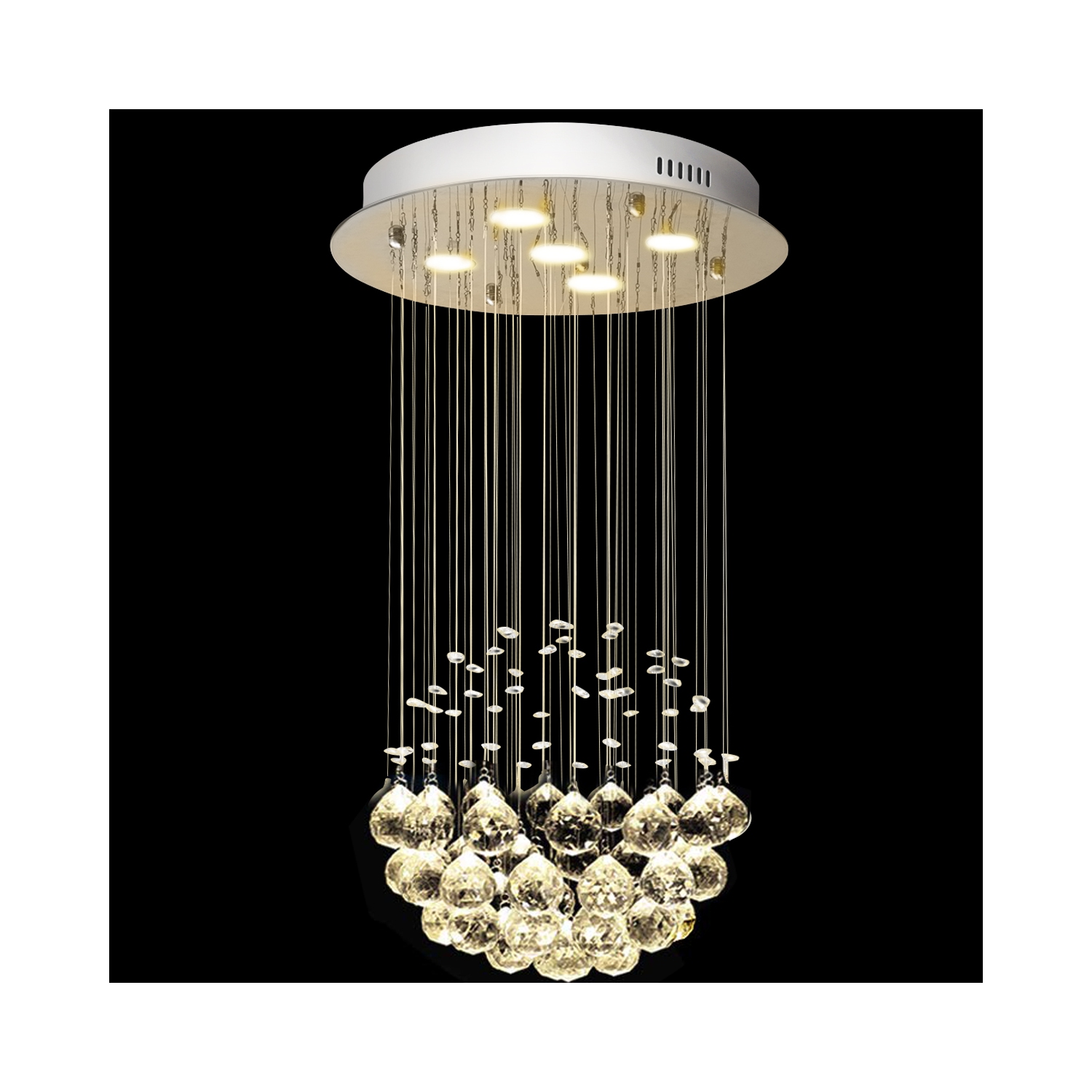 TopBuy – Lustre de cristal moderne encastré avec boules de cristal