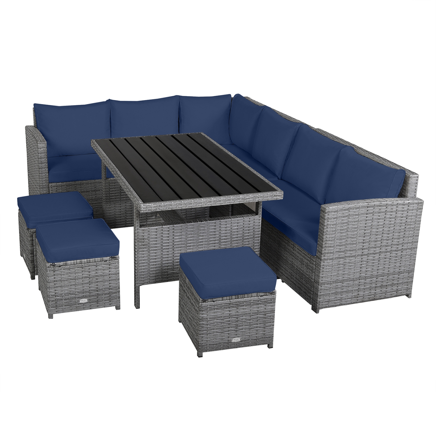 Topbuy 7-Piece Wicker Patio Furniture Set Outdoor Rattan Sofa Set Conversation Couch Set Red/Turquoise/White/Black