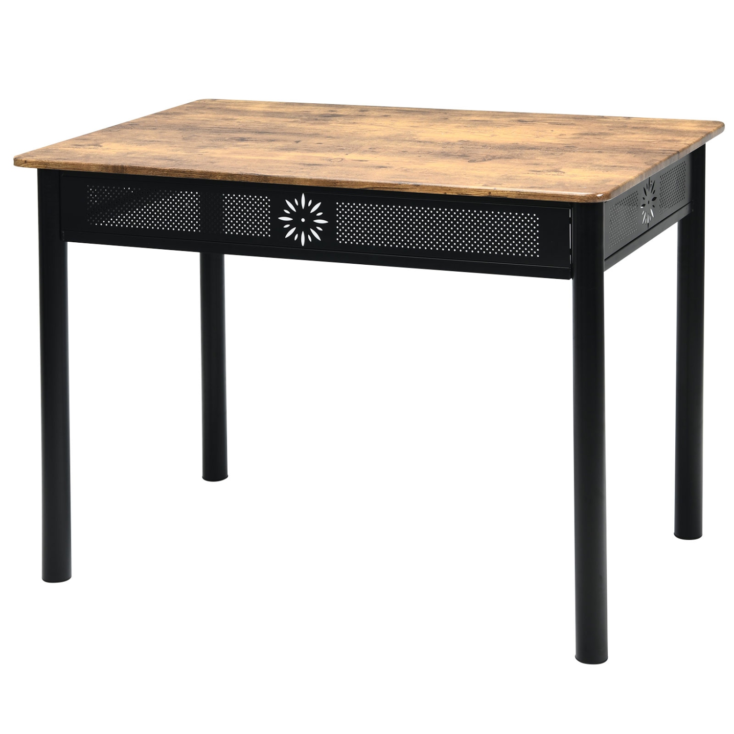 Topbuy 5 Piece Dining Set Wood Metal Table and Chairs Kitchen Furniture Black