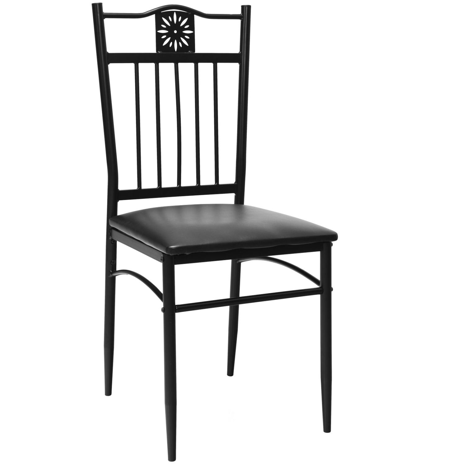 Topbuy 5 Piece Dining Set Wood Metal Table and Chairs Kitchen Furniture Black