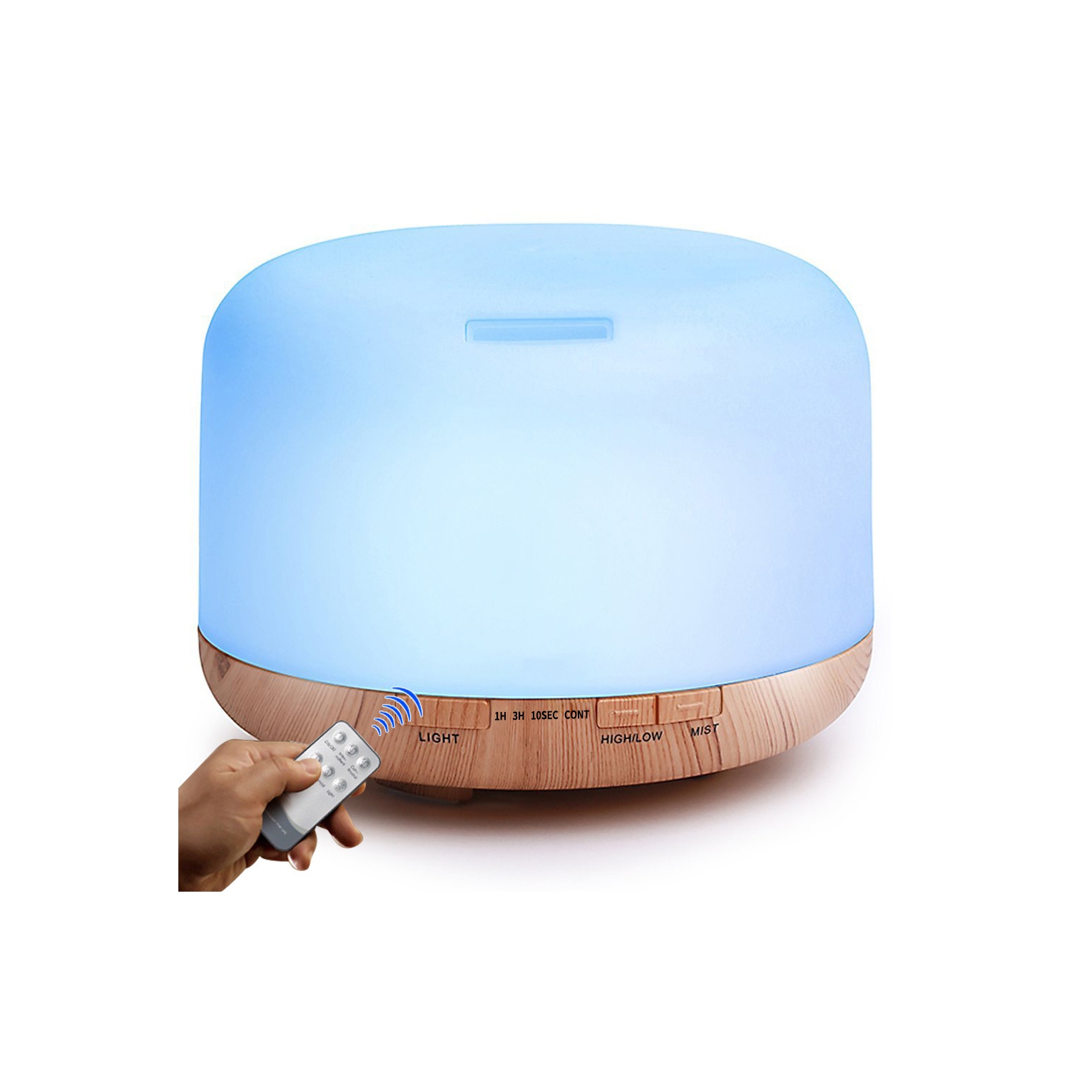Le diffuseur d’huiles parfumées essentielles 5-en-1 de navor, l’humidificateur ultrasonique pour aromathérapie avec 7 couleurs de 500 ml