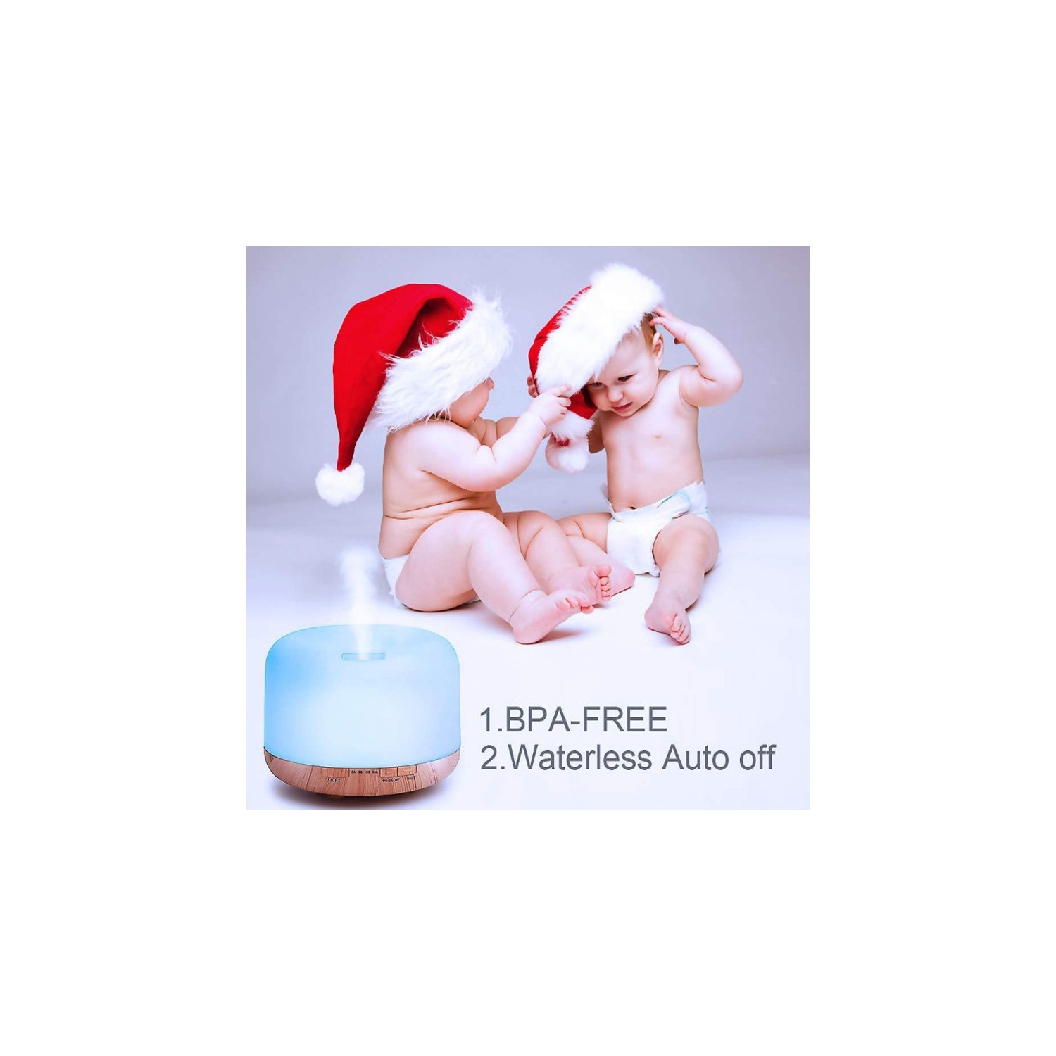 Le diffuseur d’huiles parfumées essentielles 5-en-1 de navor, l’humidificateur ultrasonique pour aromathérapie avec 7 couleurs de 500 ml