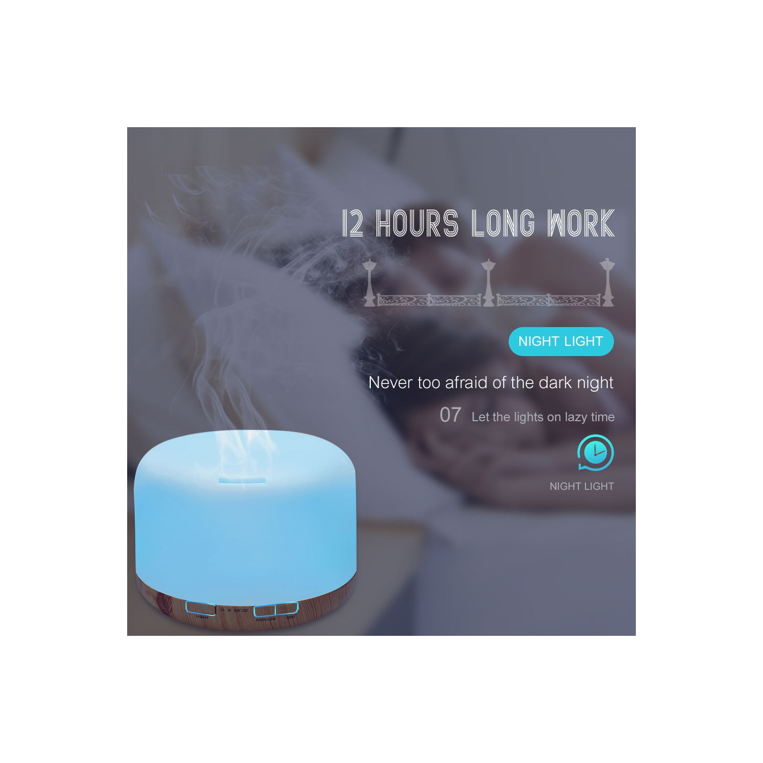 Le diffuseur d’huiles parfumées essentielles 5-en-1 de navor, l’humidificateur ultrasonique pour aromathérapie avec 7 couleurs de 500 ml