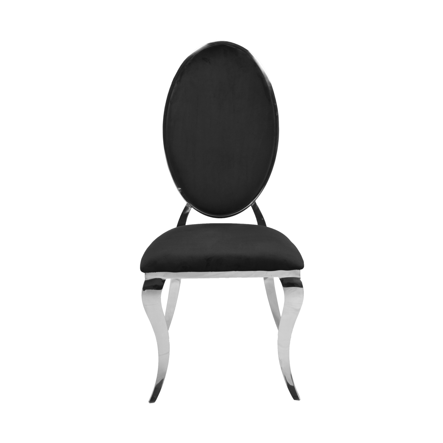 Black Velvet Bronx Dining Chair with Chrome Frame and Legs