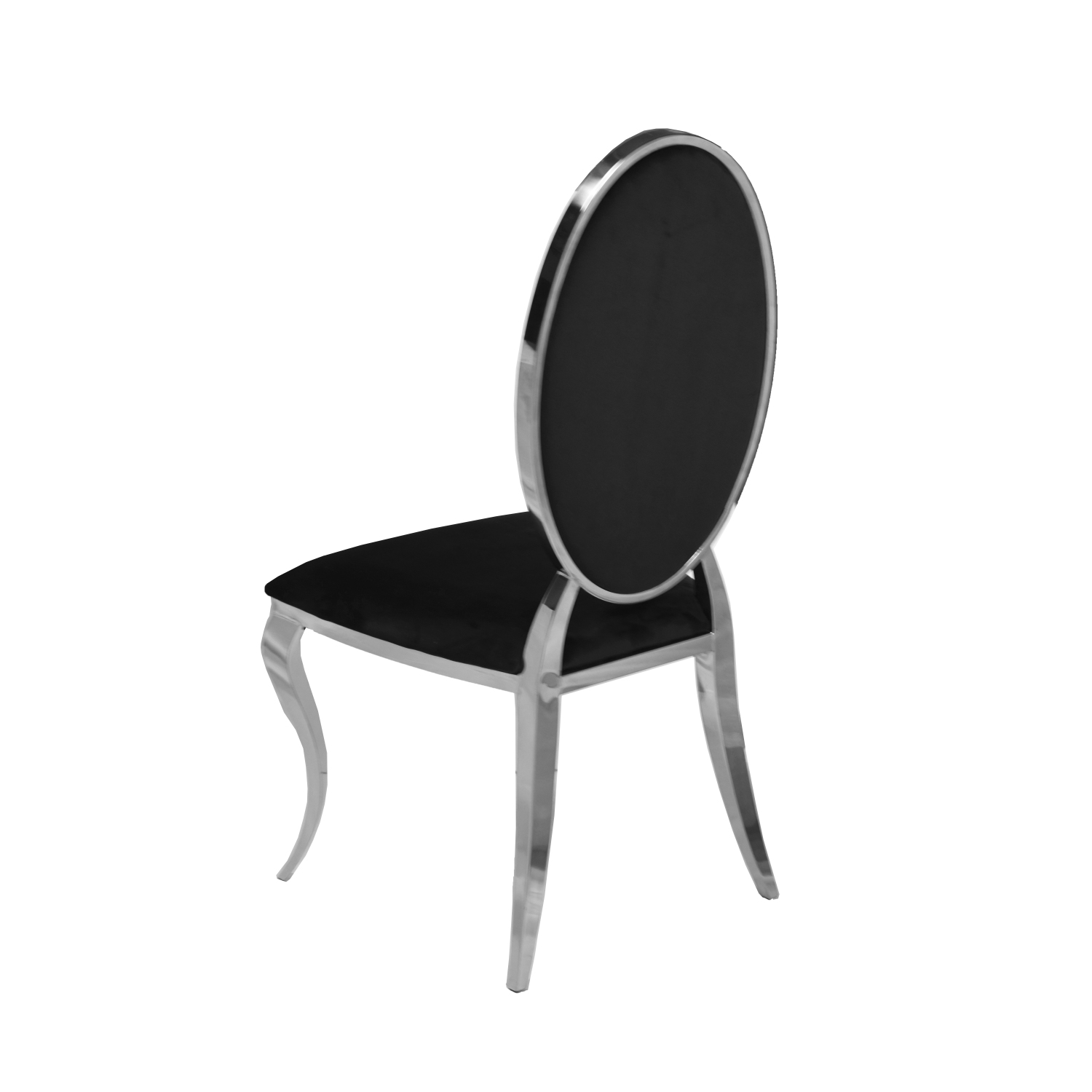 Black Velvet Bronx Dining Chair with Chrome Frame and Legs