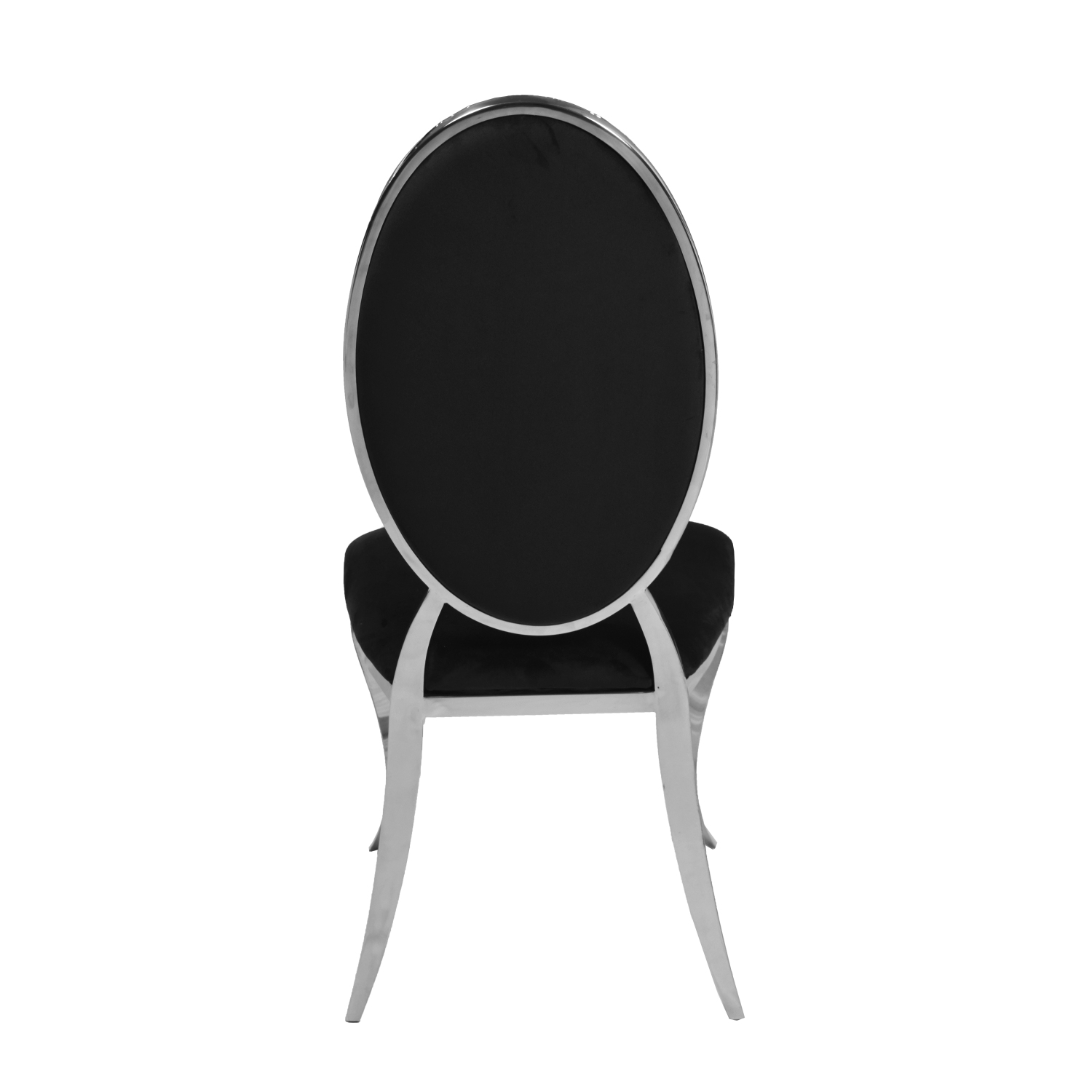 Black Velvet Bronx Dining Chair with Chrome Frame and Legs