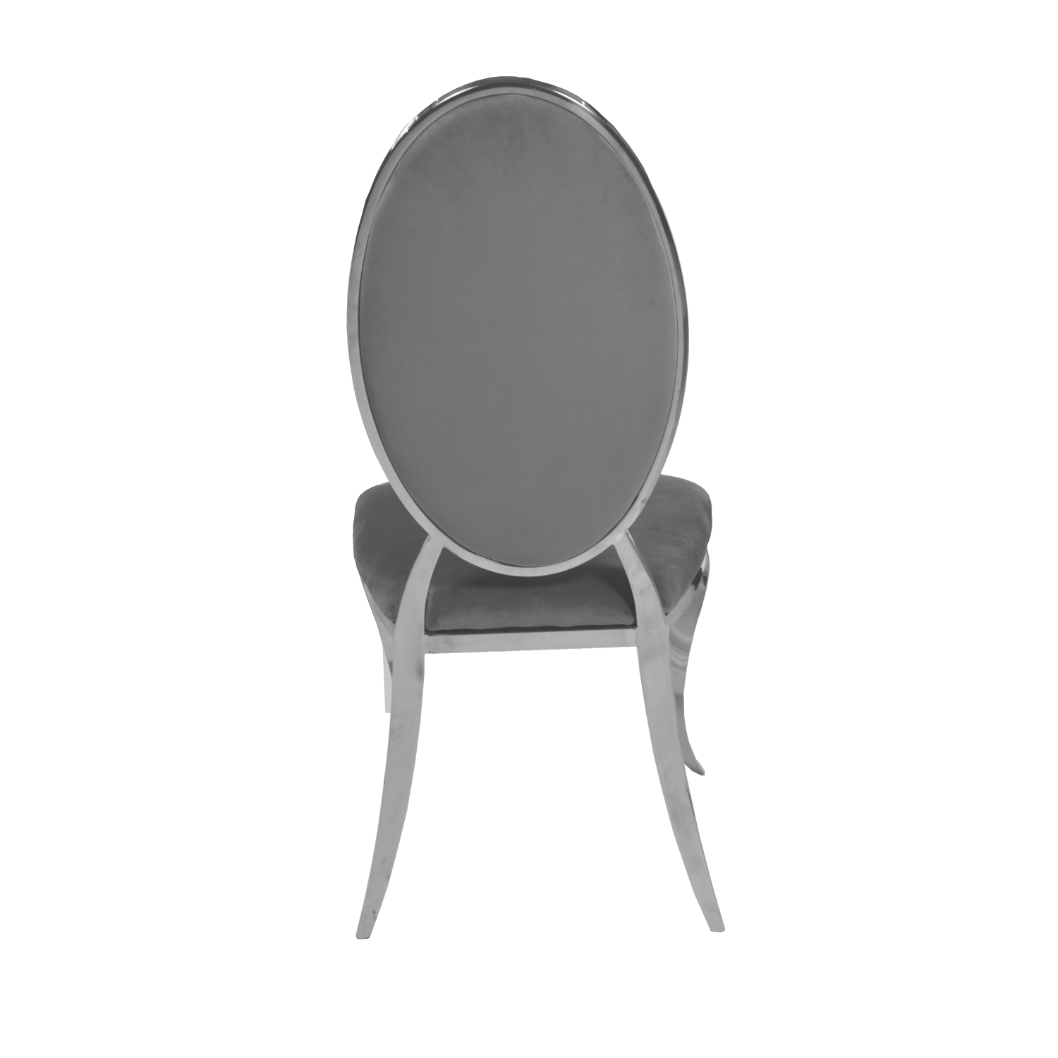 Grey Velvet Bronx Dining Chair with Chrome Frame and Legs