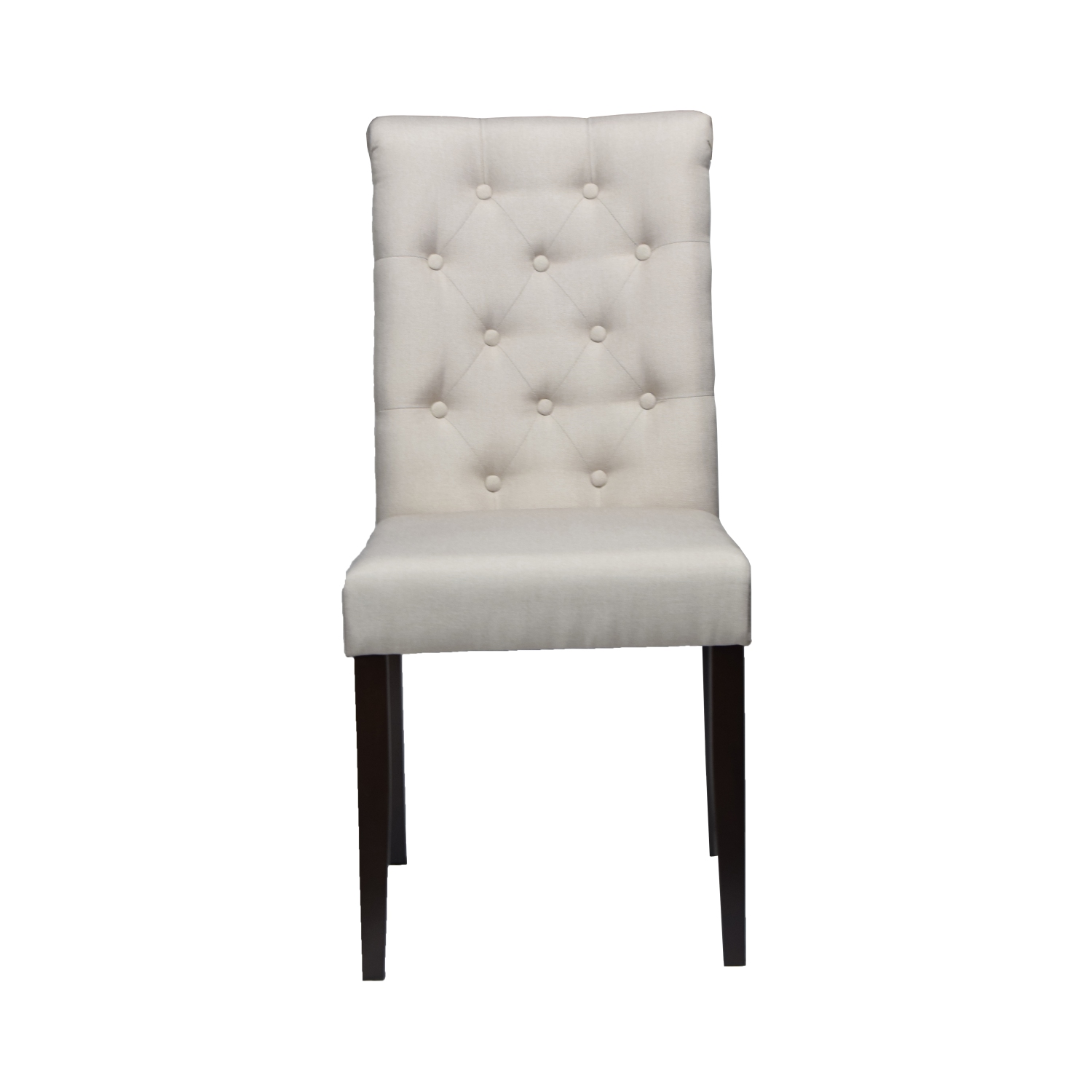 Beige Dining Chair Roxy with Espresso Legs