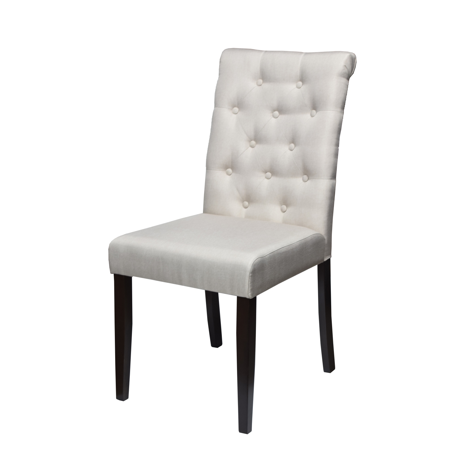 Beige Dining Chair Roxy with Espresso Legs