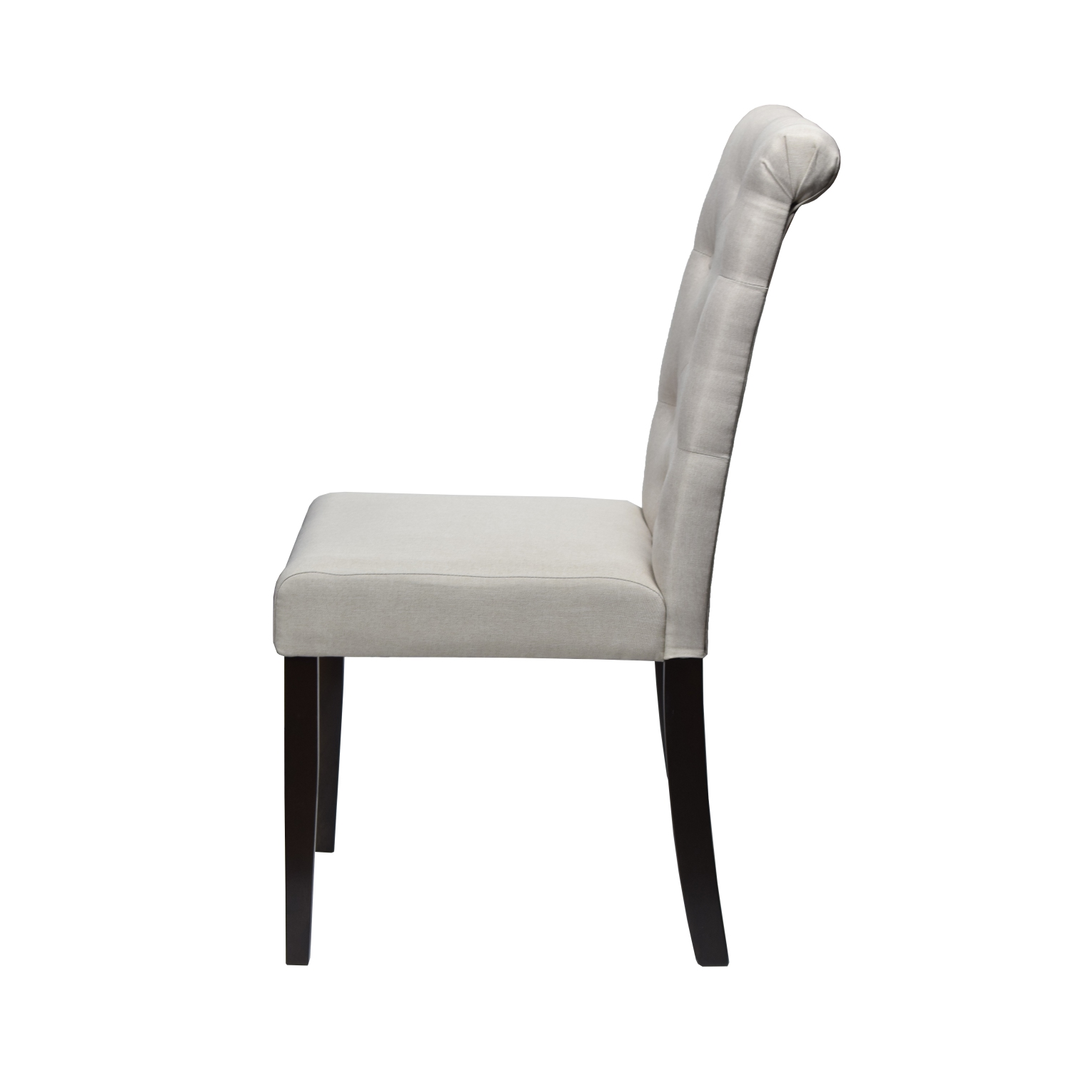 Beige Dining Chair Roxy with Espresso Legs