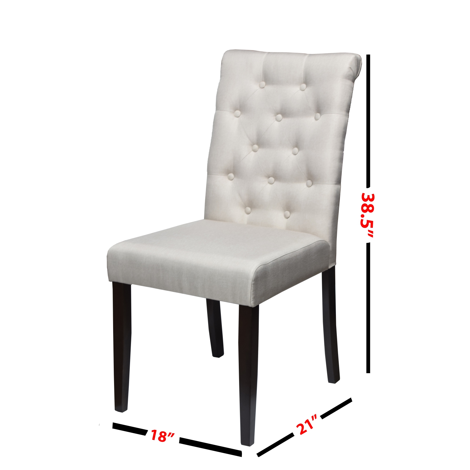 Beige Dining Chair Roxy with Espresso Legs