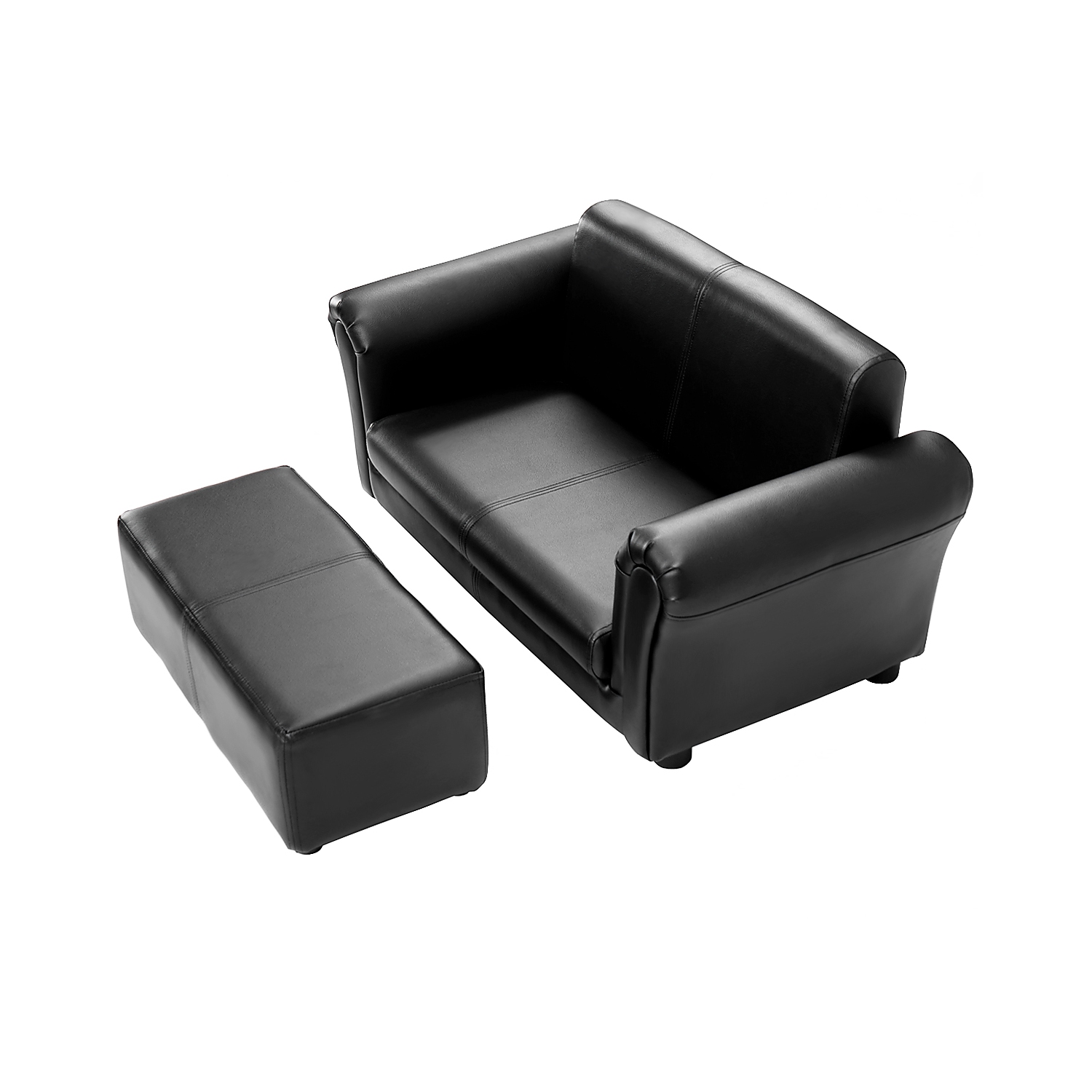 Topbuy Kids Sofa Upholstered Lounge Children Couch Ottoman w/ Armrest