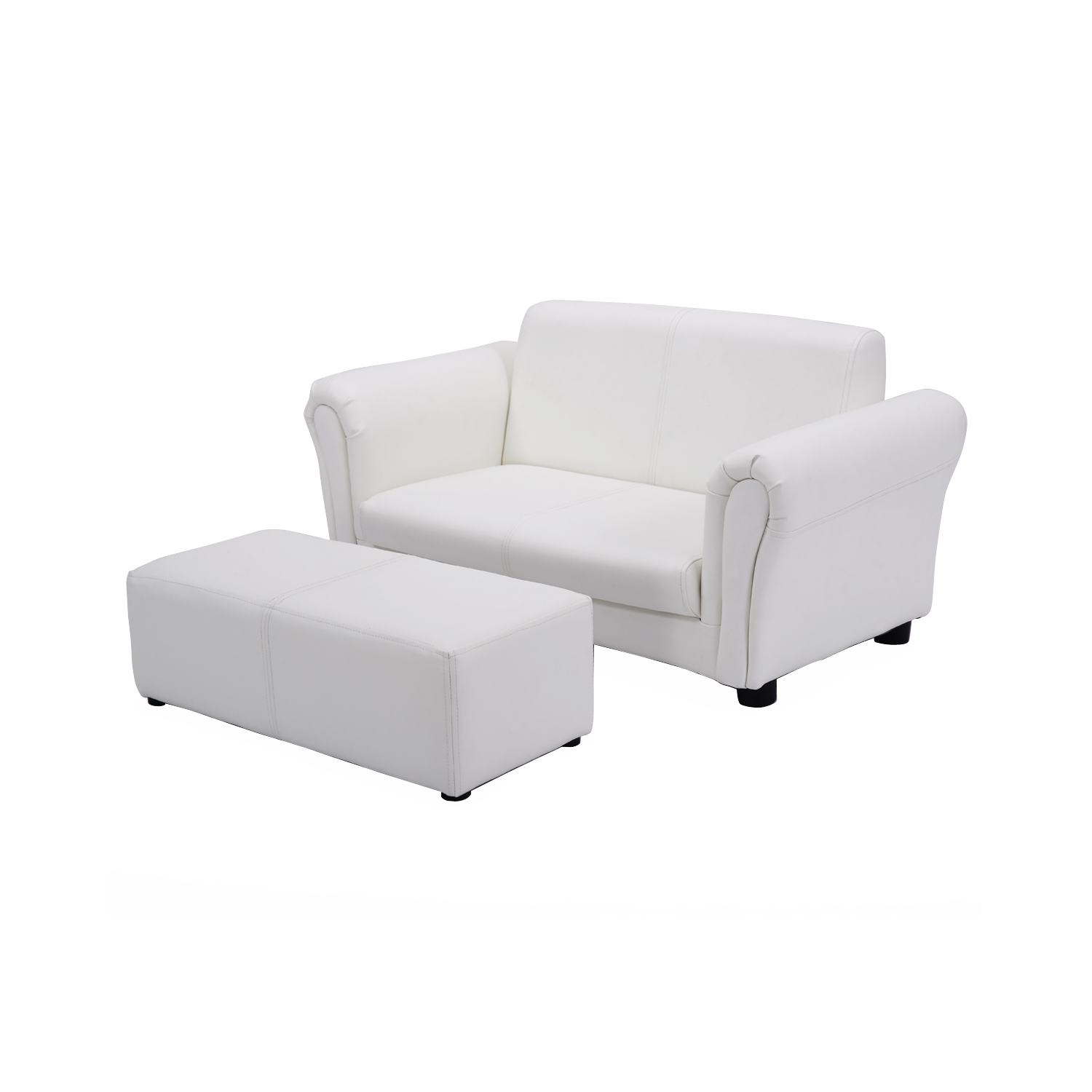 Topbuy Kids Sofa Upholstered Lounge Children Couch Ottoman w/ Armrest