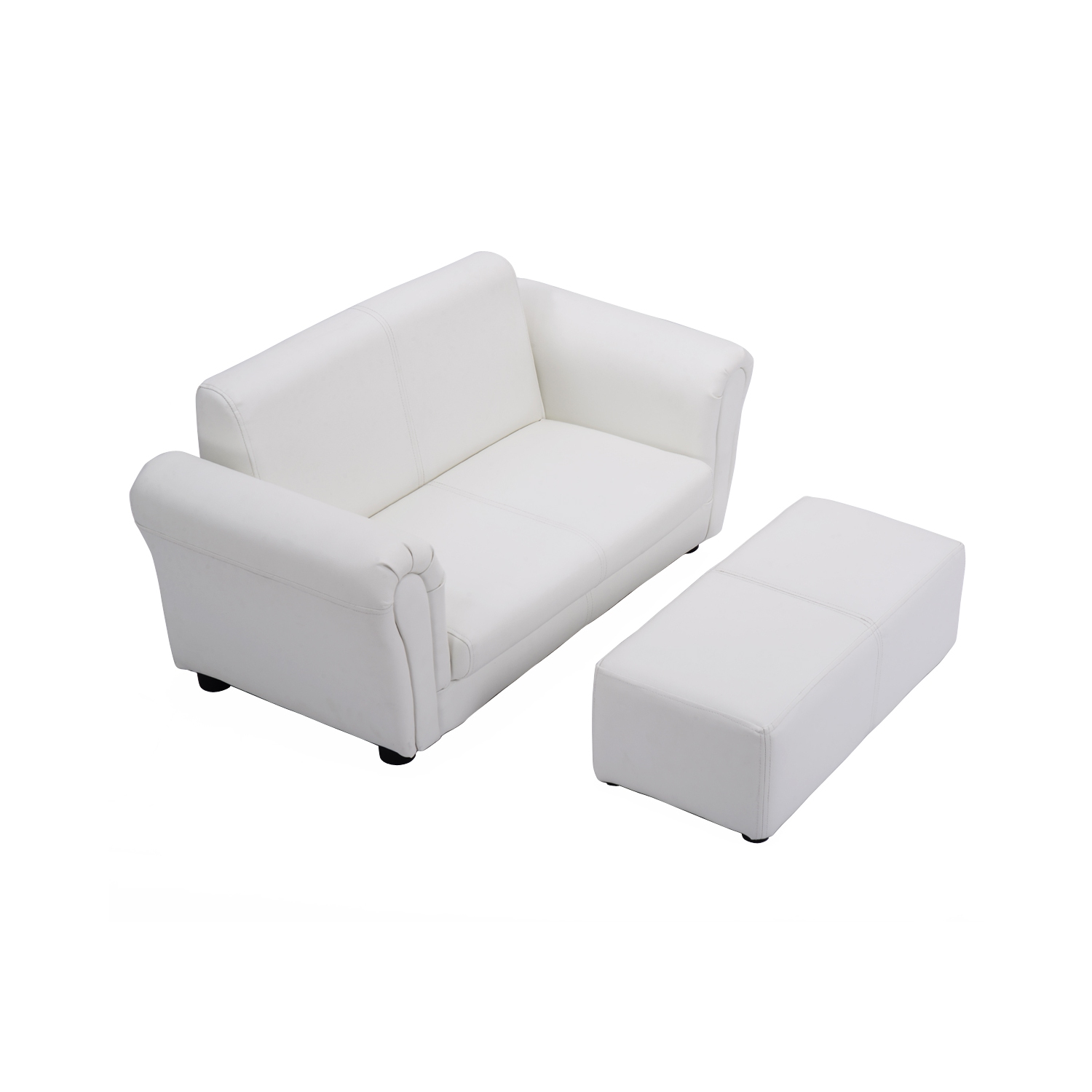 Topbuy Kids Sofa Upholstered Lounge Children Couch Ottoman w/ Armrest