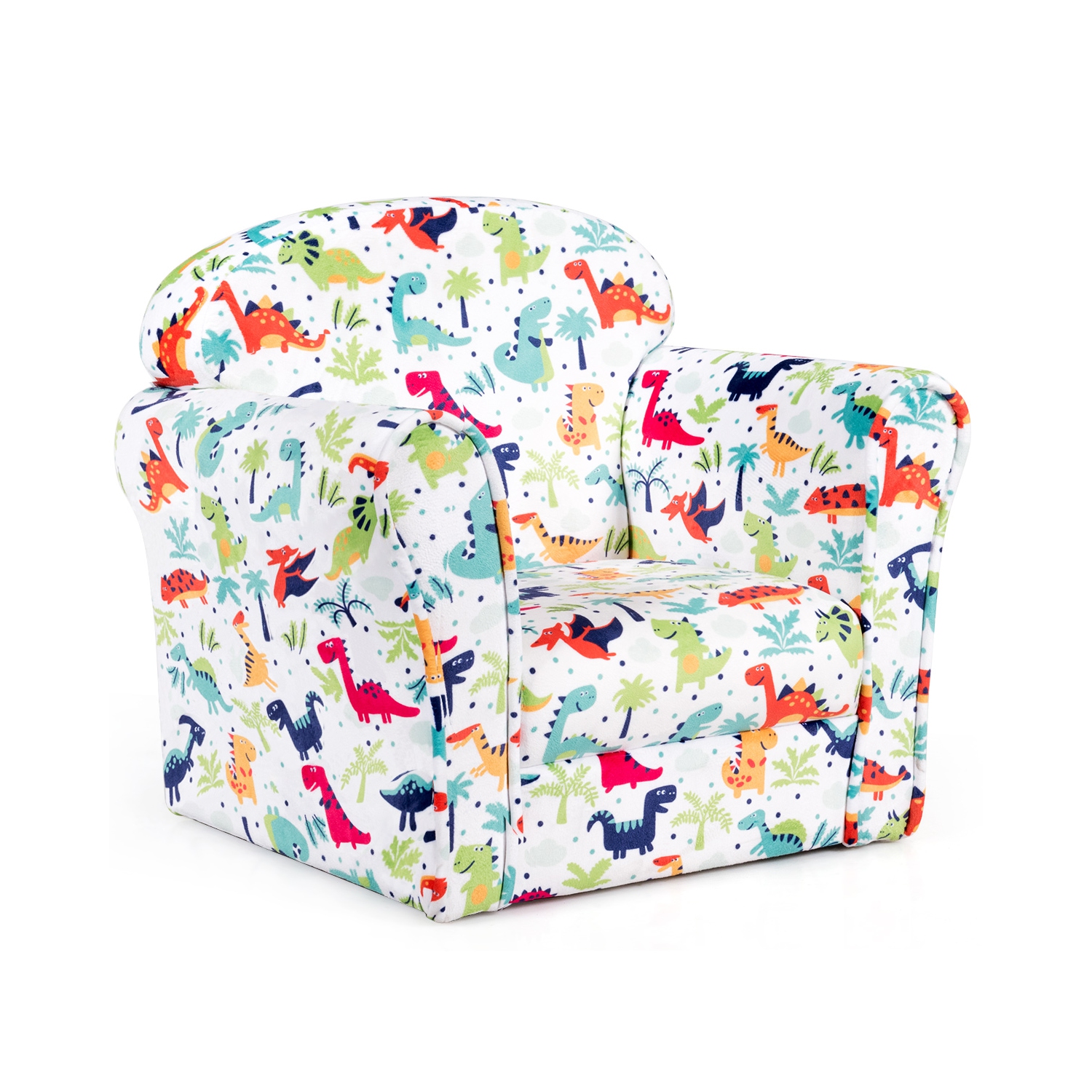 Topbuy Single Sofa Children Armrest Chair Dinosaur Pattern Kids Seat Lovely Gift