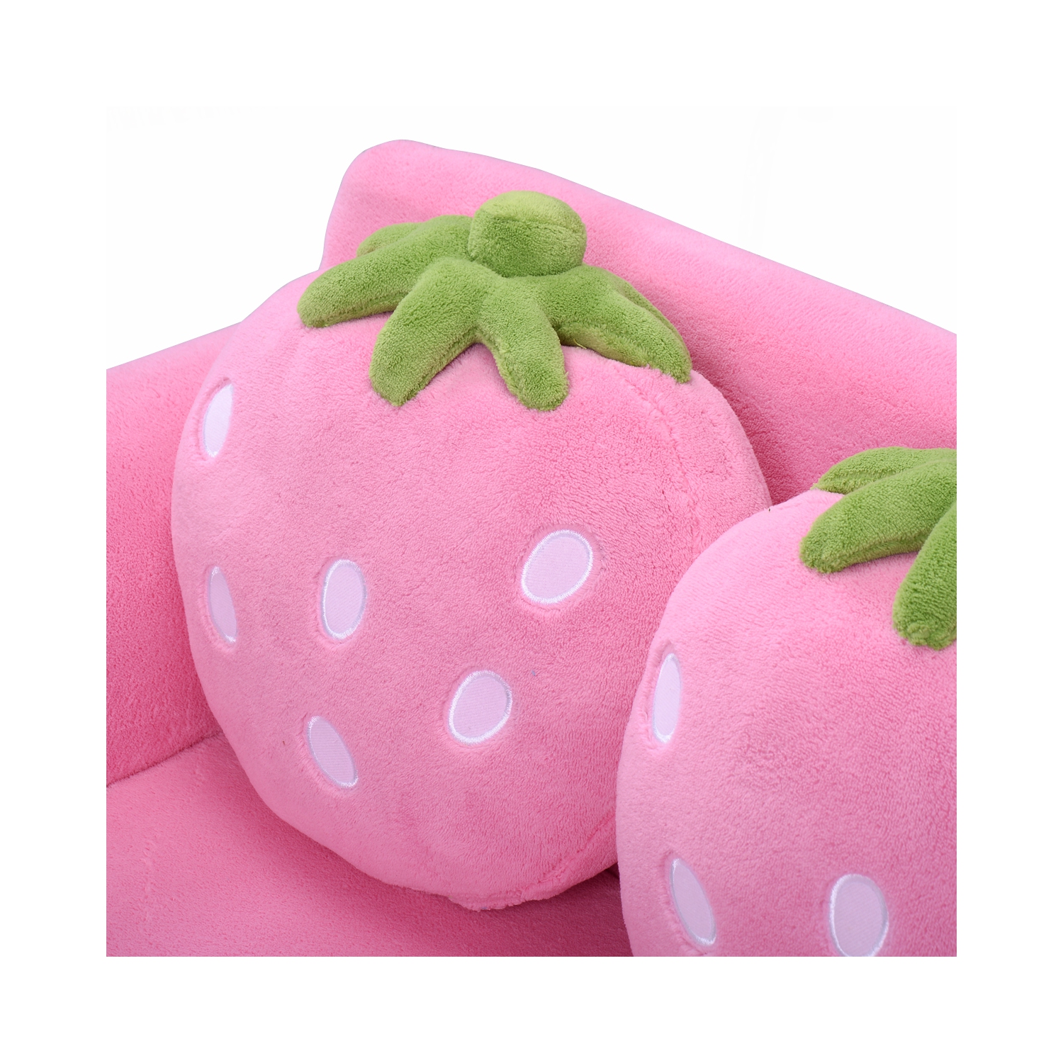 Topbuy Kids Sofa Cute Pink Sofa Strawbwrry Sponge Filler Upholstered Lounge w/ Armrest
